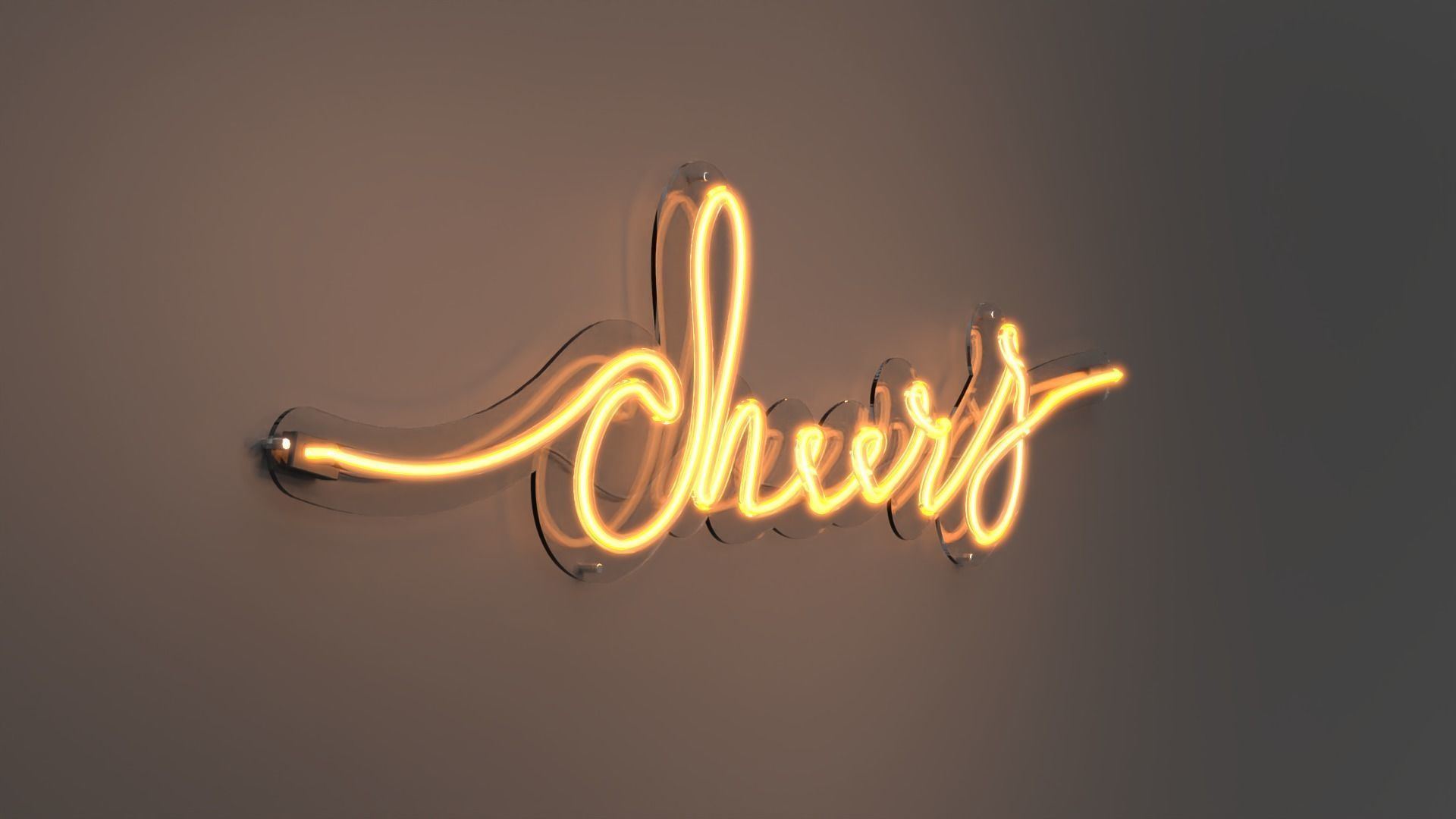 Cheers - Neon Sign 3D model_4