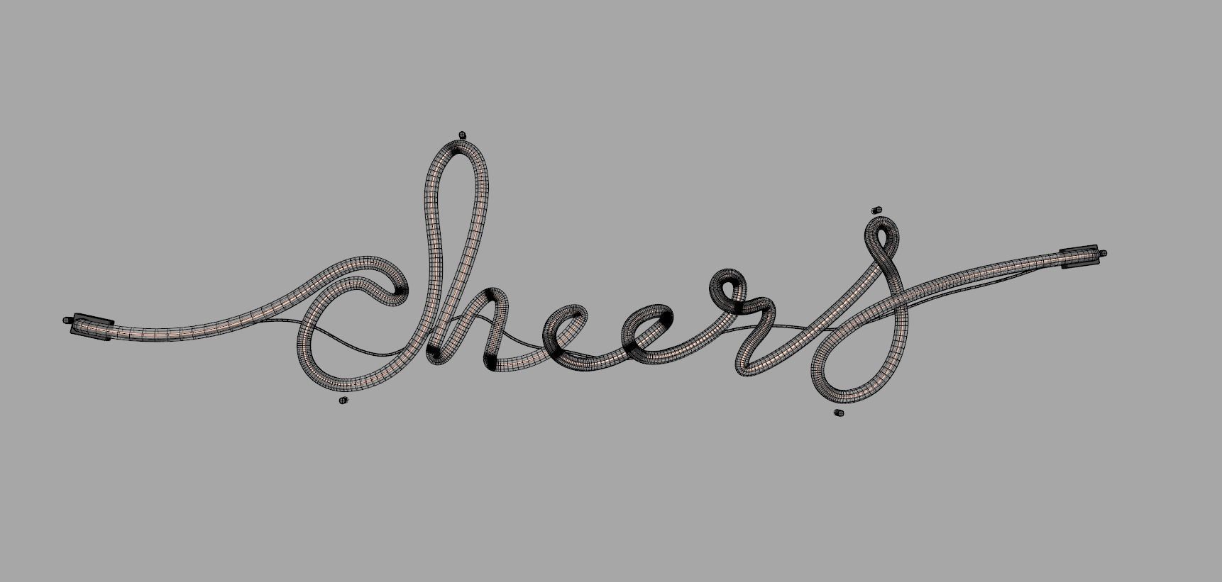 Cheers - Neon Sign 3D model_6