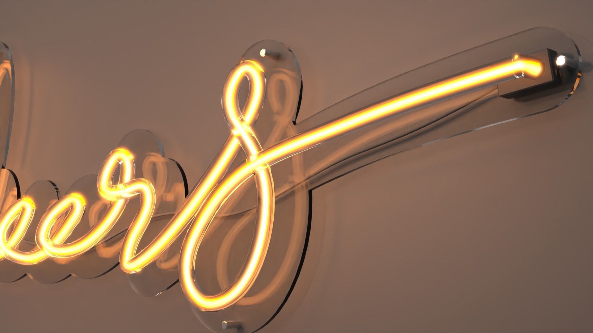 Cheers - Neon Sign 3D model_2