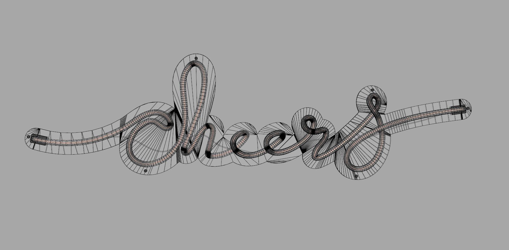 Cheers - Neon Sign 3D model_5