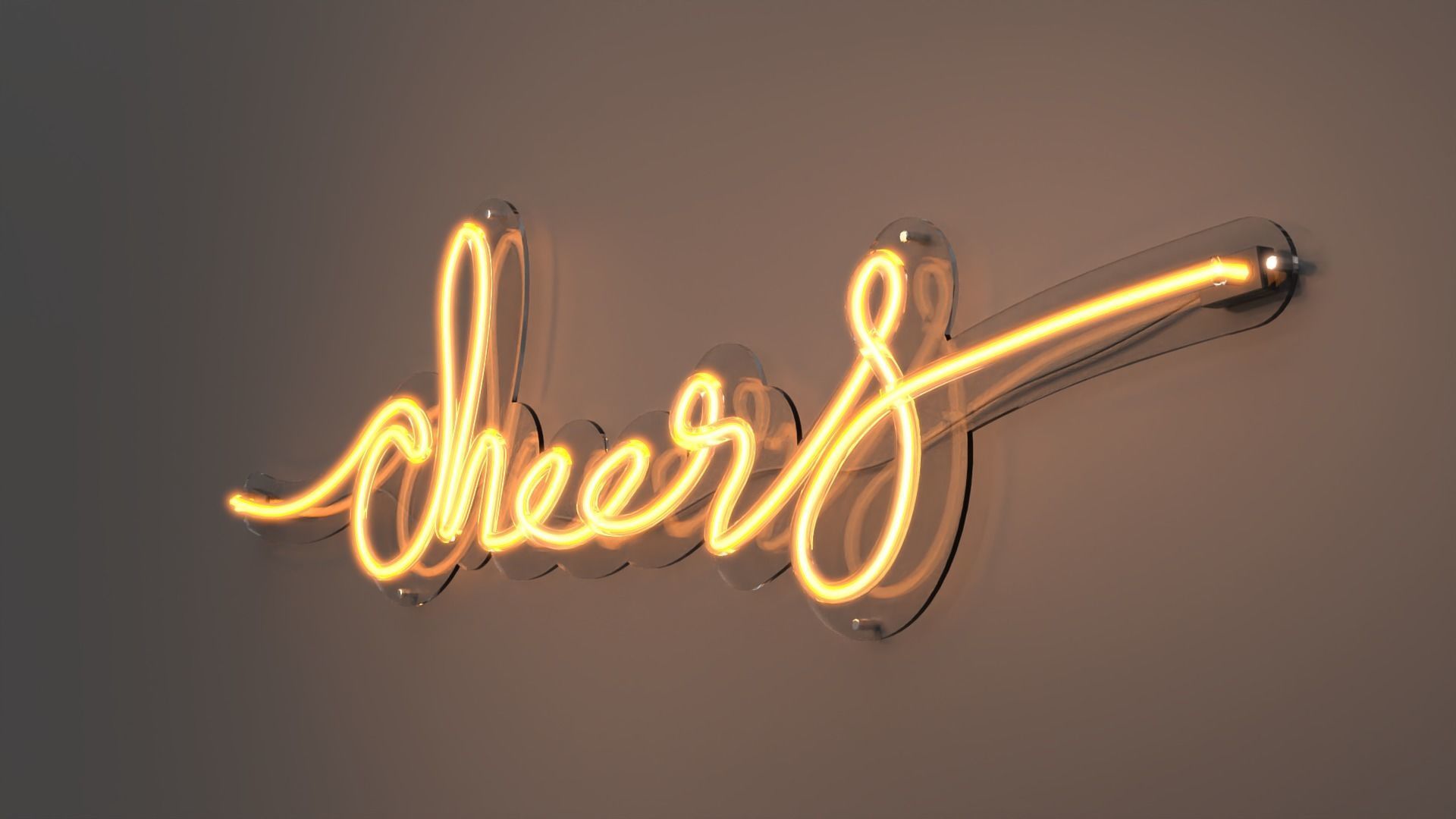 Cheers - Neon Sign 3D model_3