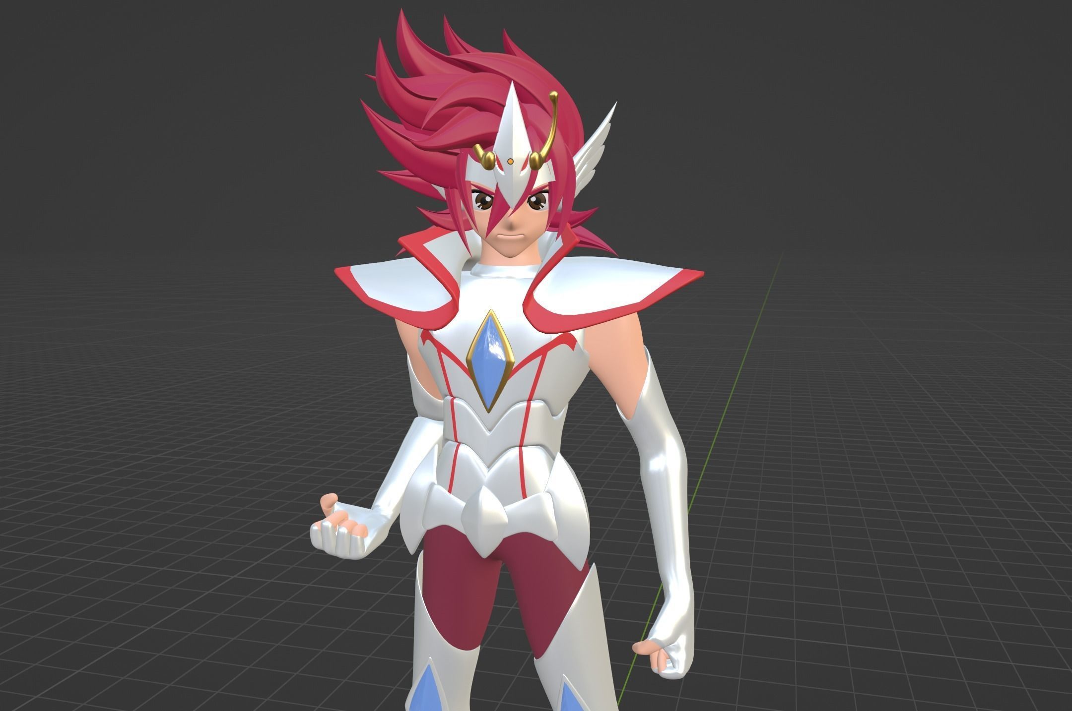 Pegasus Kouga - Saint Seiya Omega Low-poly 3D model_7