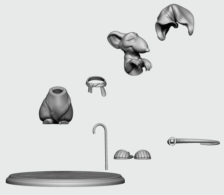 Hatters Dormouse Rat and Key -  Jewelry  3D print model_11