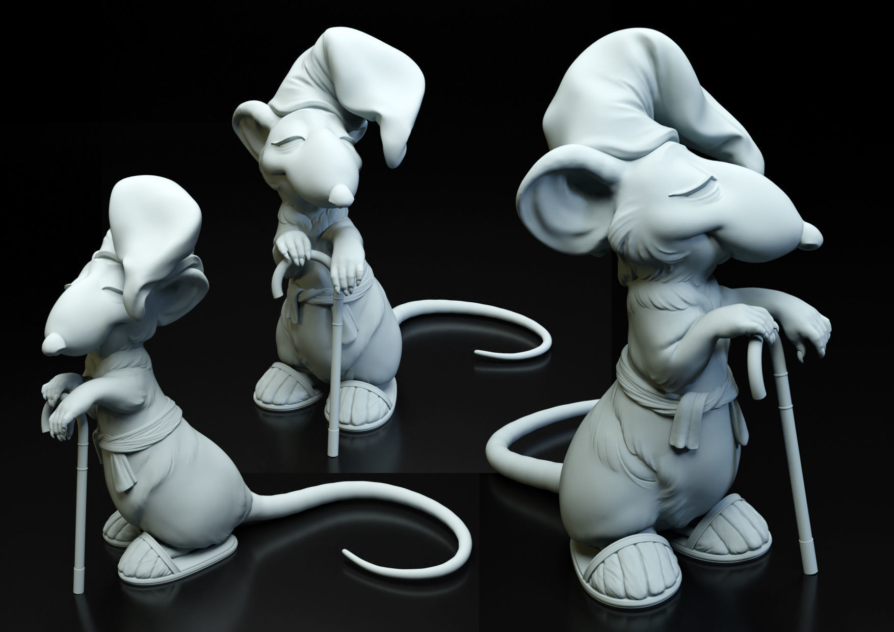 Hatters Dormouse Rat and Key -  Jewelry  3D print model_3