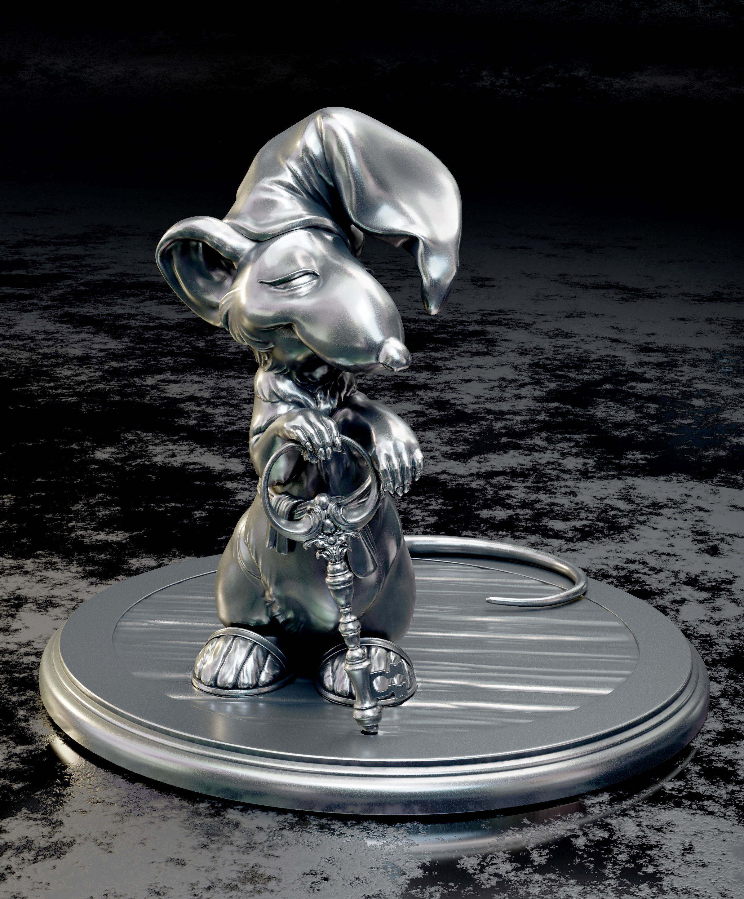 Hatters Dormouse Rat and Key -  Jewelry  3D print model_1