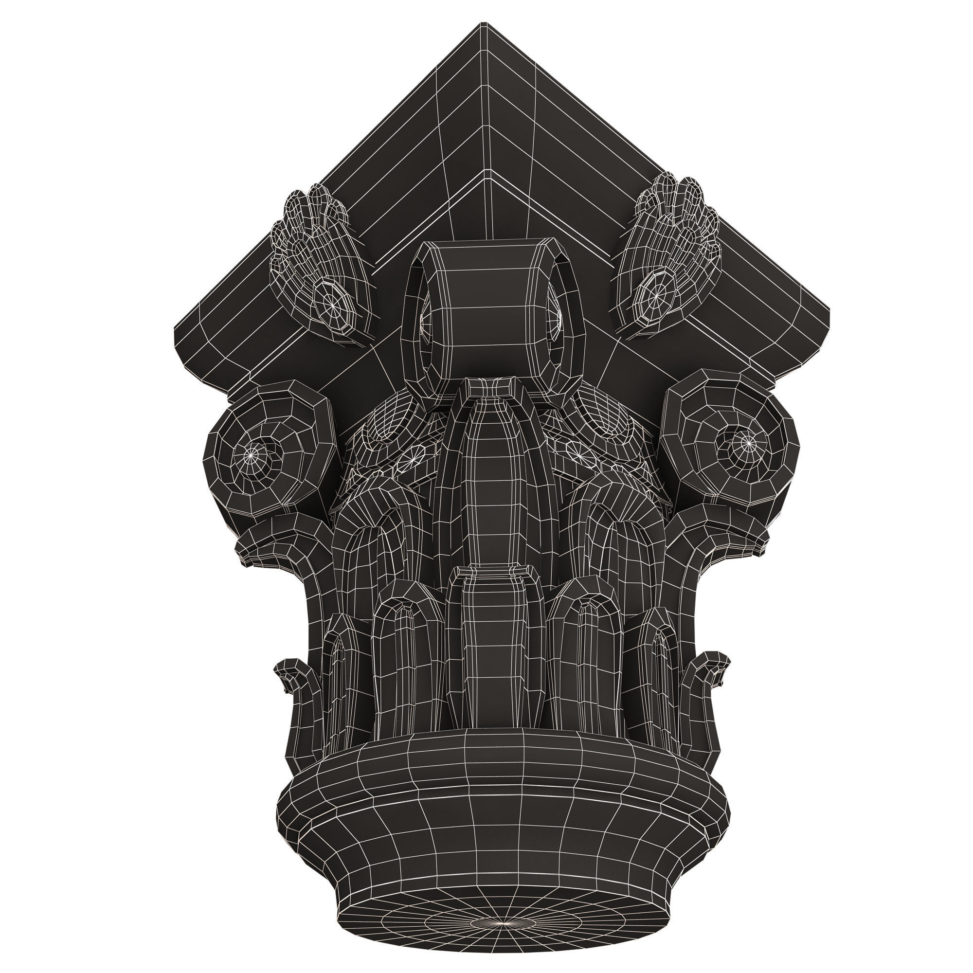 Carved Capital 0602 Low-poly 3D model_15