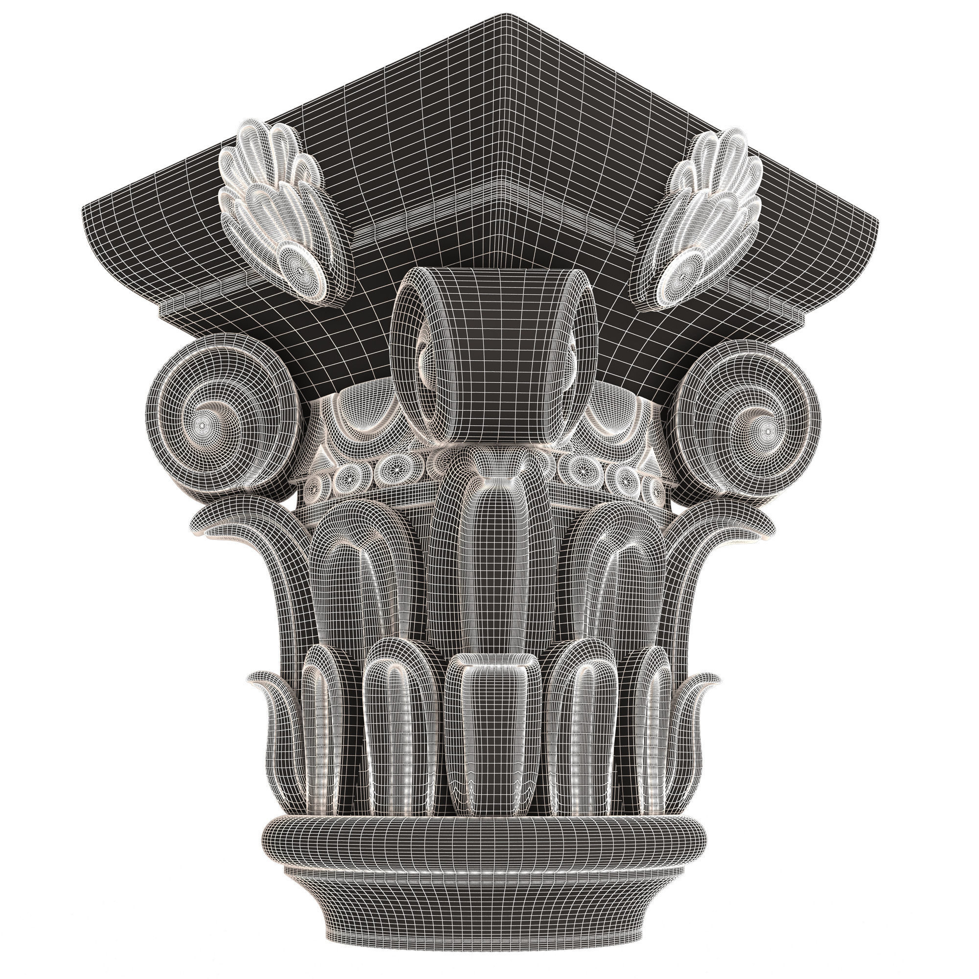 Carved Capital 0602 Low-poly 3D model_6