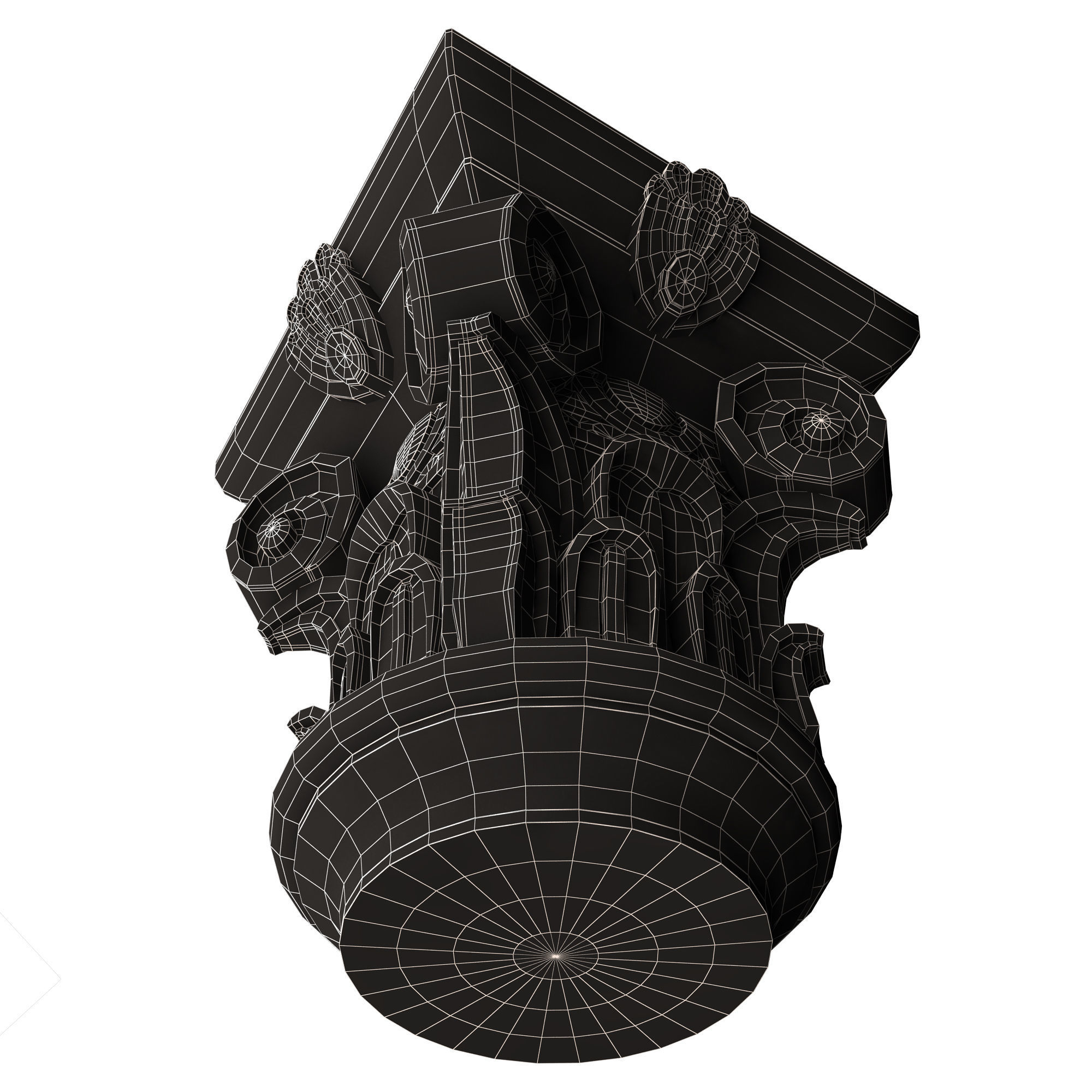 Carved Capital 0602 Low-poly 3D model_16
