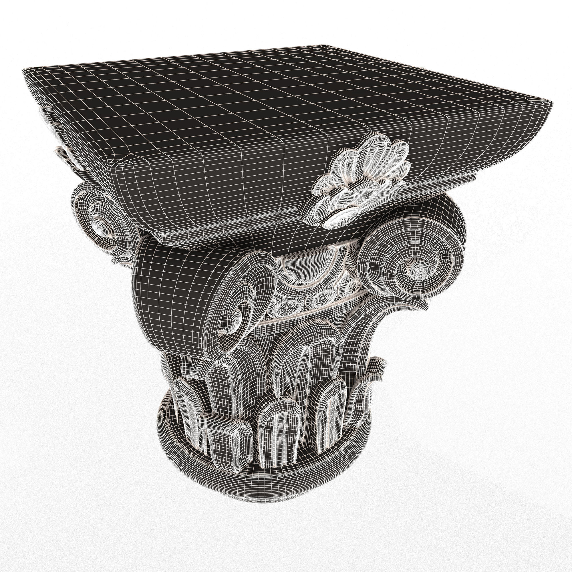 Carved Capital 0602 Low-poly 3D model_7