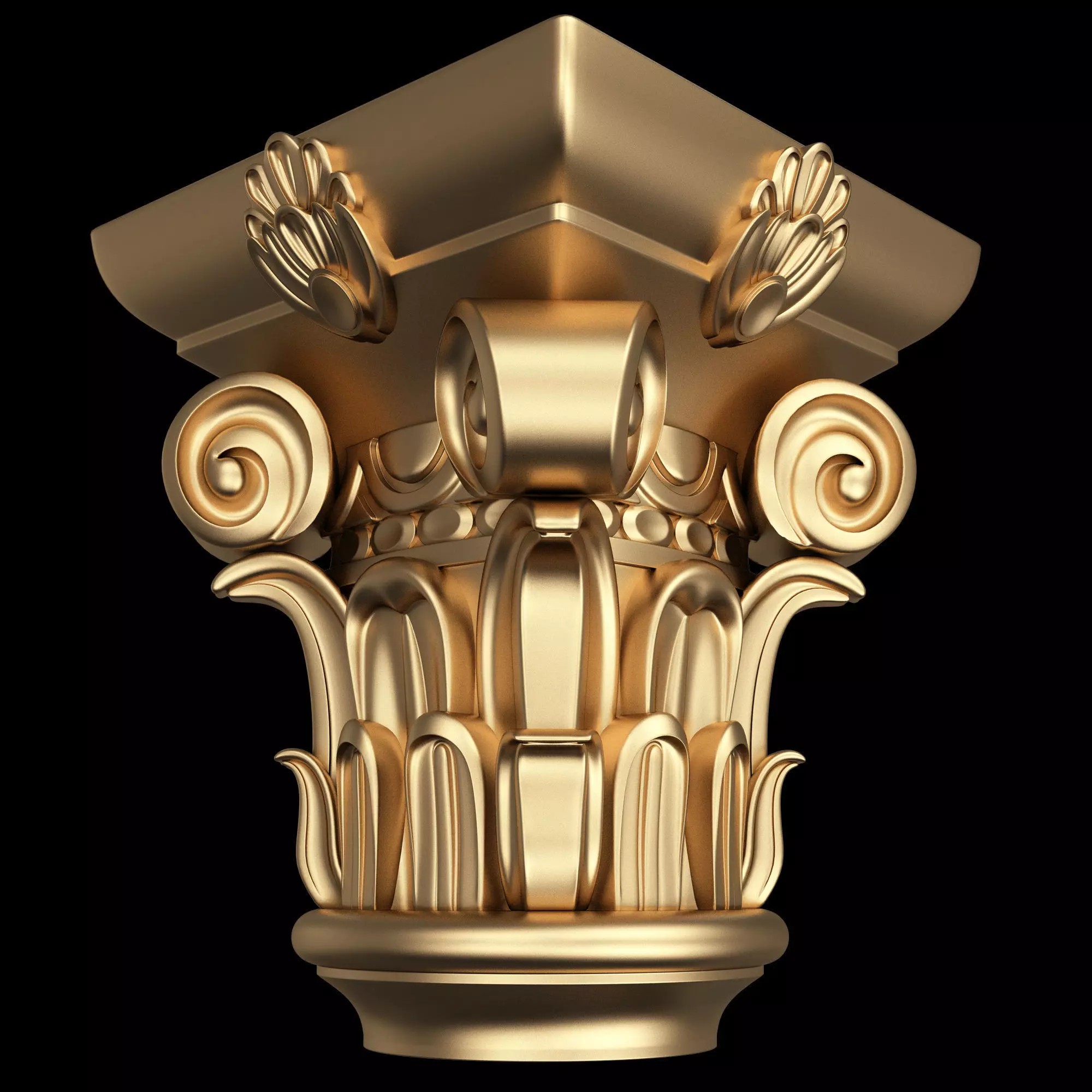 Carved Capital 0602 Low-poly 3D model_0