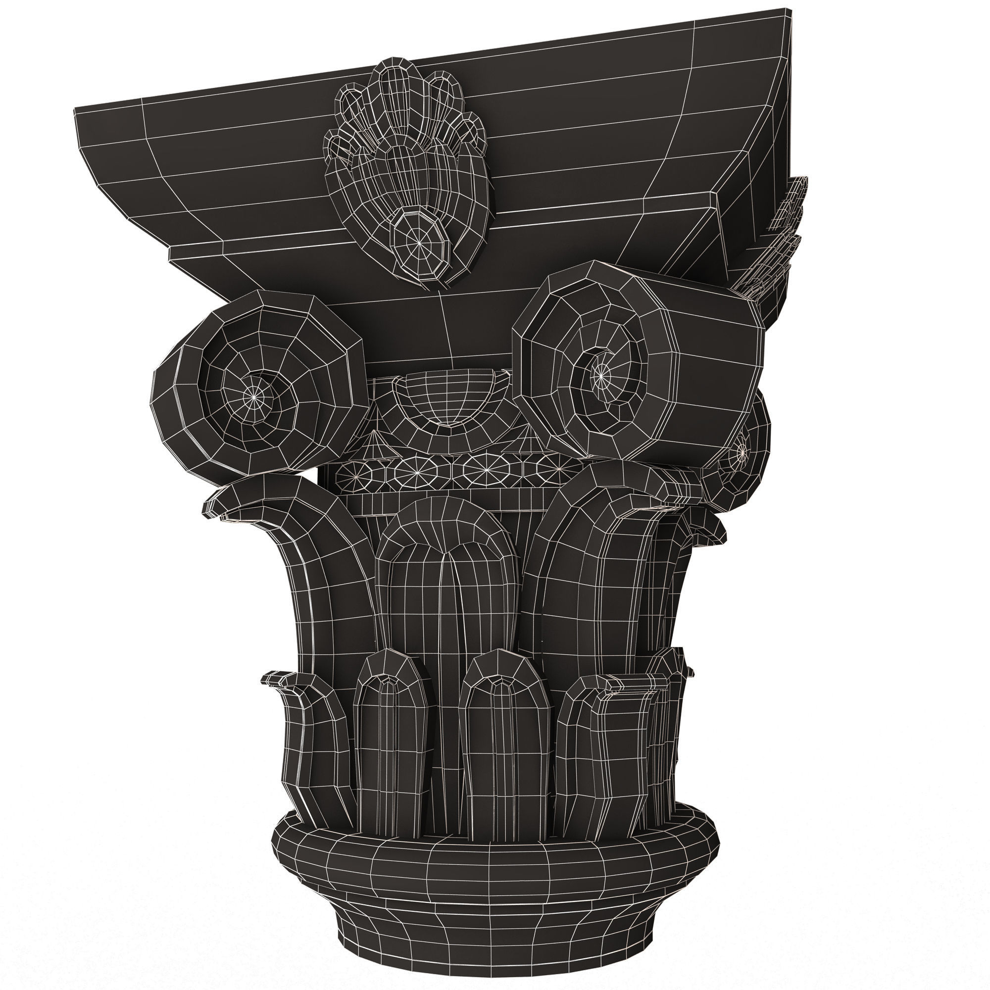 Carved Capital 0602 Low-poly 3D model_14