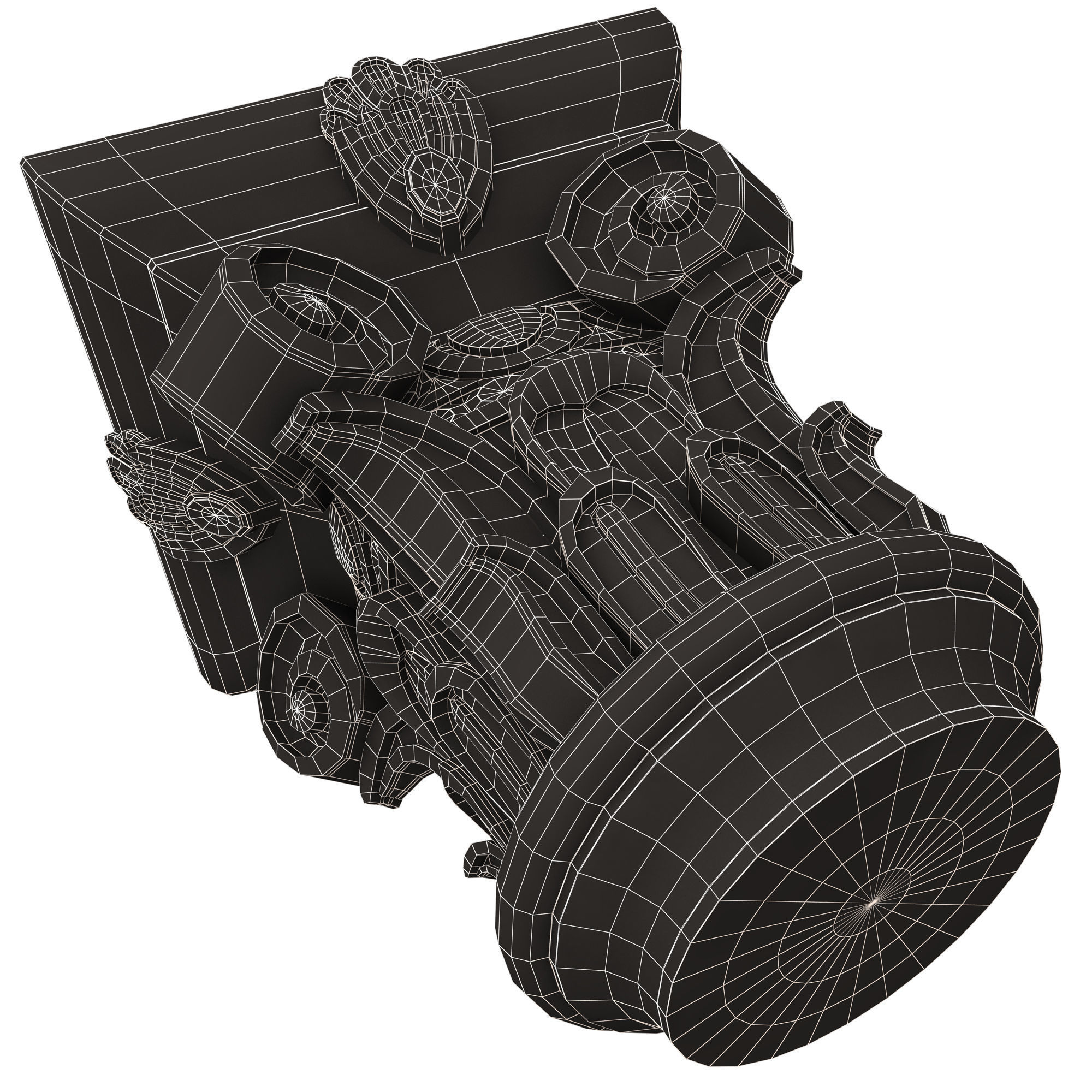 Carved Capital 0602 Low-poly 3D model_17