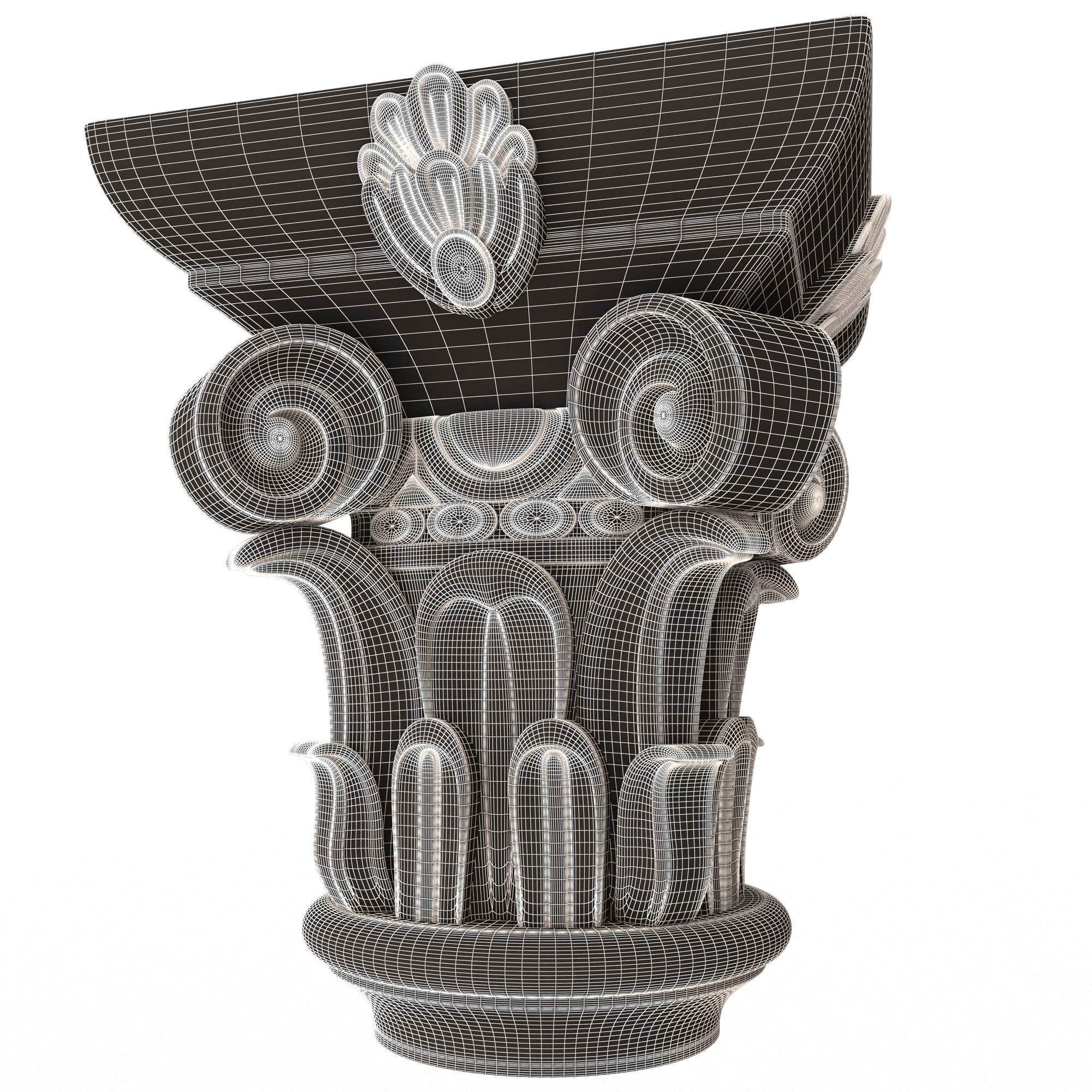 Carved Capital 0602 Low-poly 3D model_8