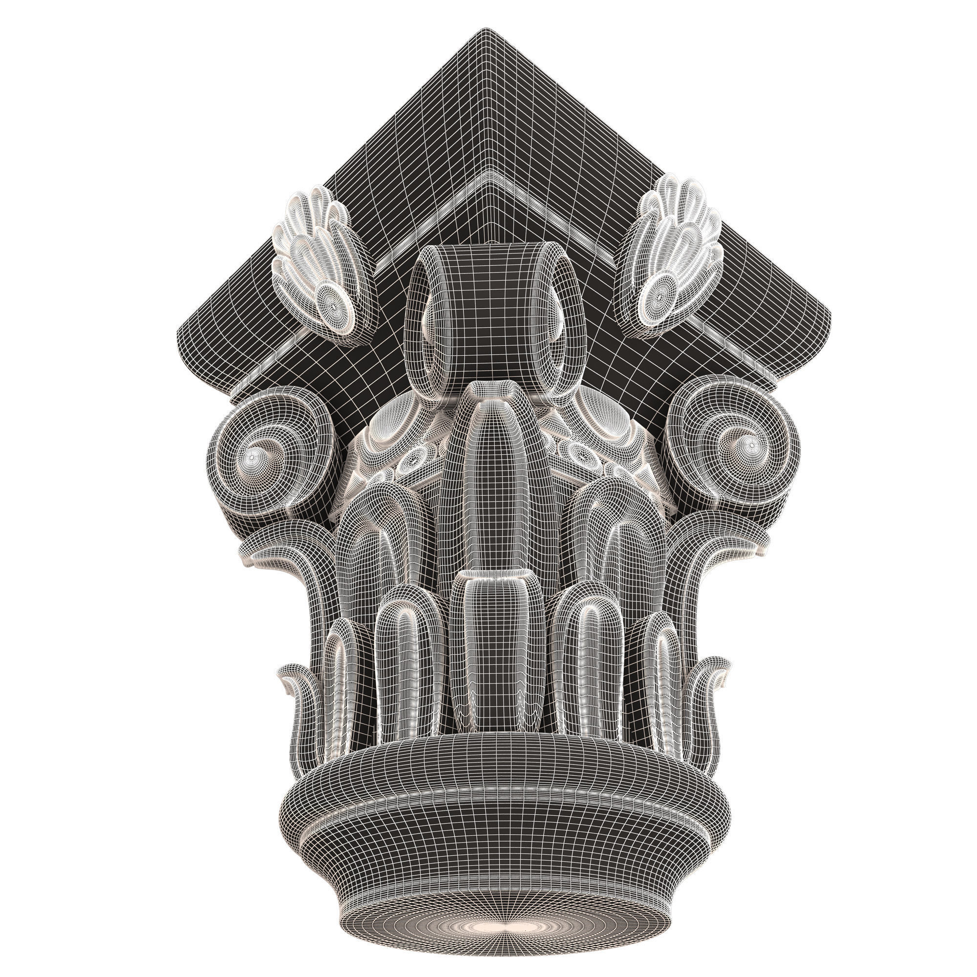 Carved Capital 0602 Low-poly 3D model_9