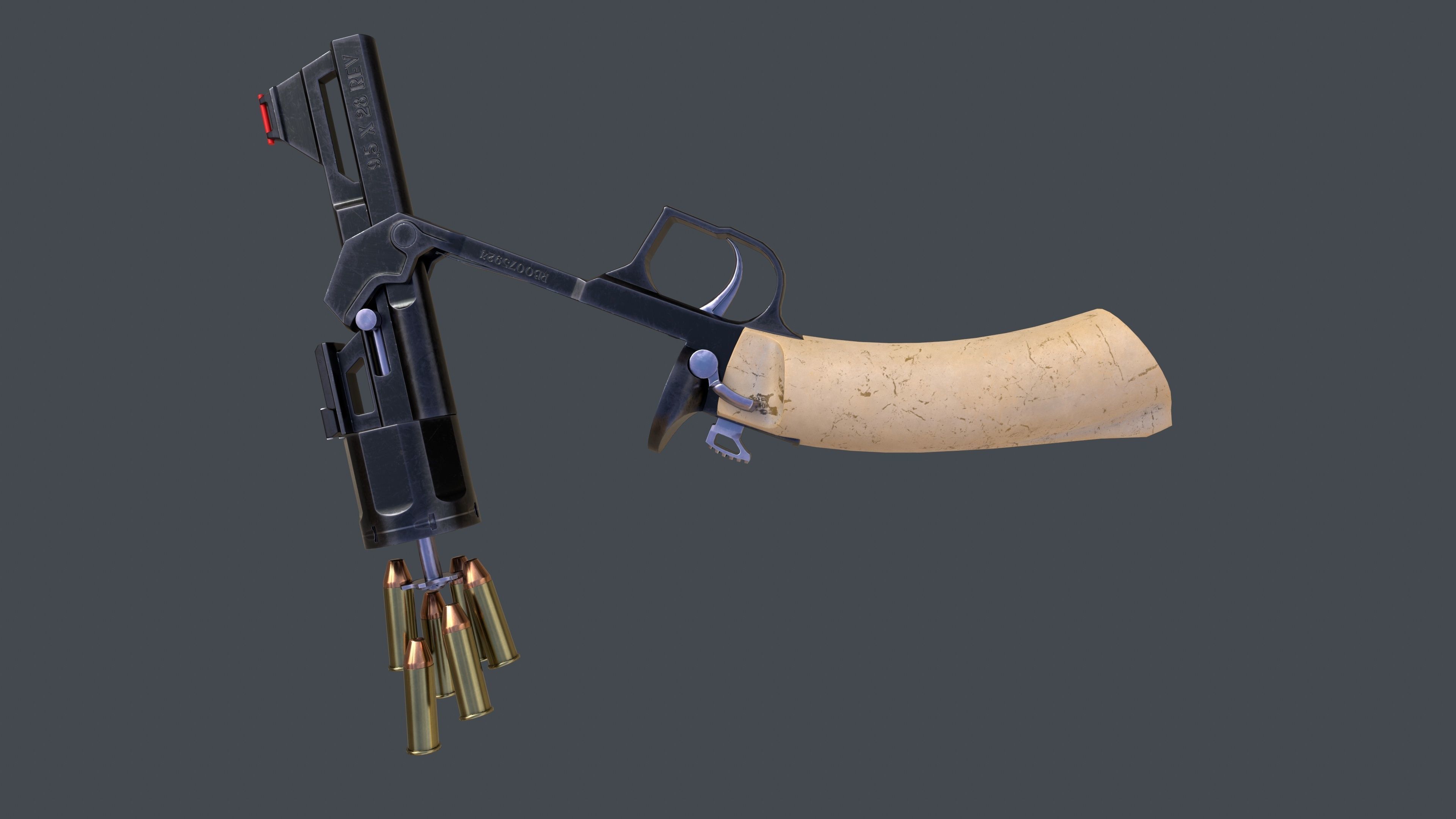 Concept Design Dueling Pair of Revolvers Argument Low-poly 3D model_25