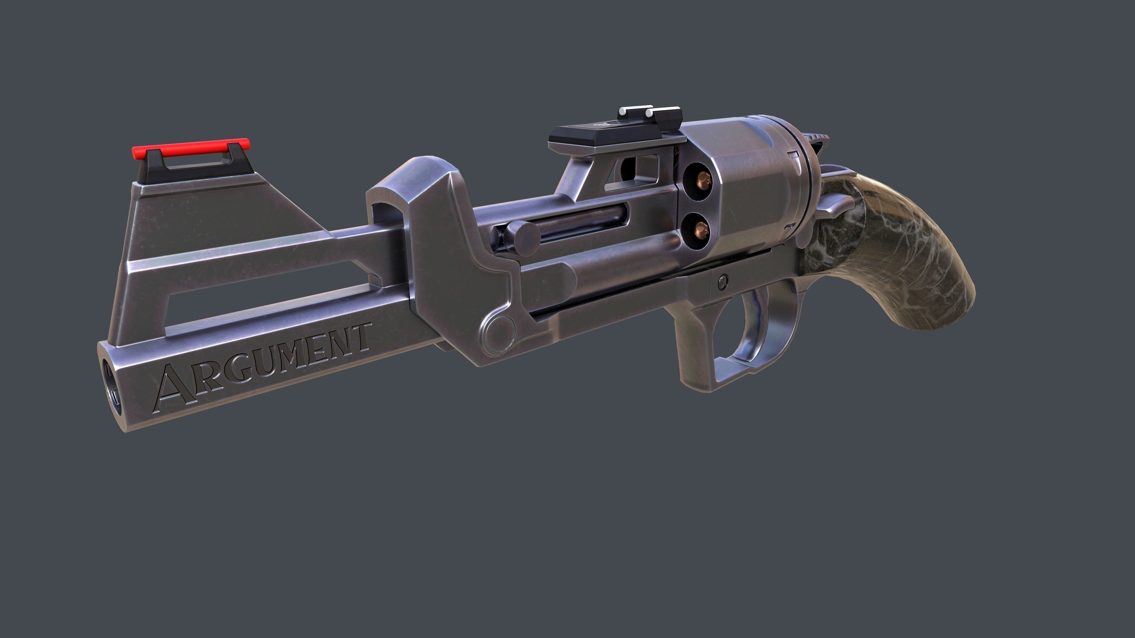 Concept Design Dueling Pair of Revolvers Argument Low-poly 3D model_14