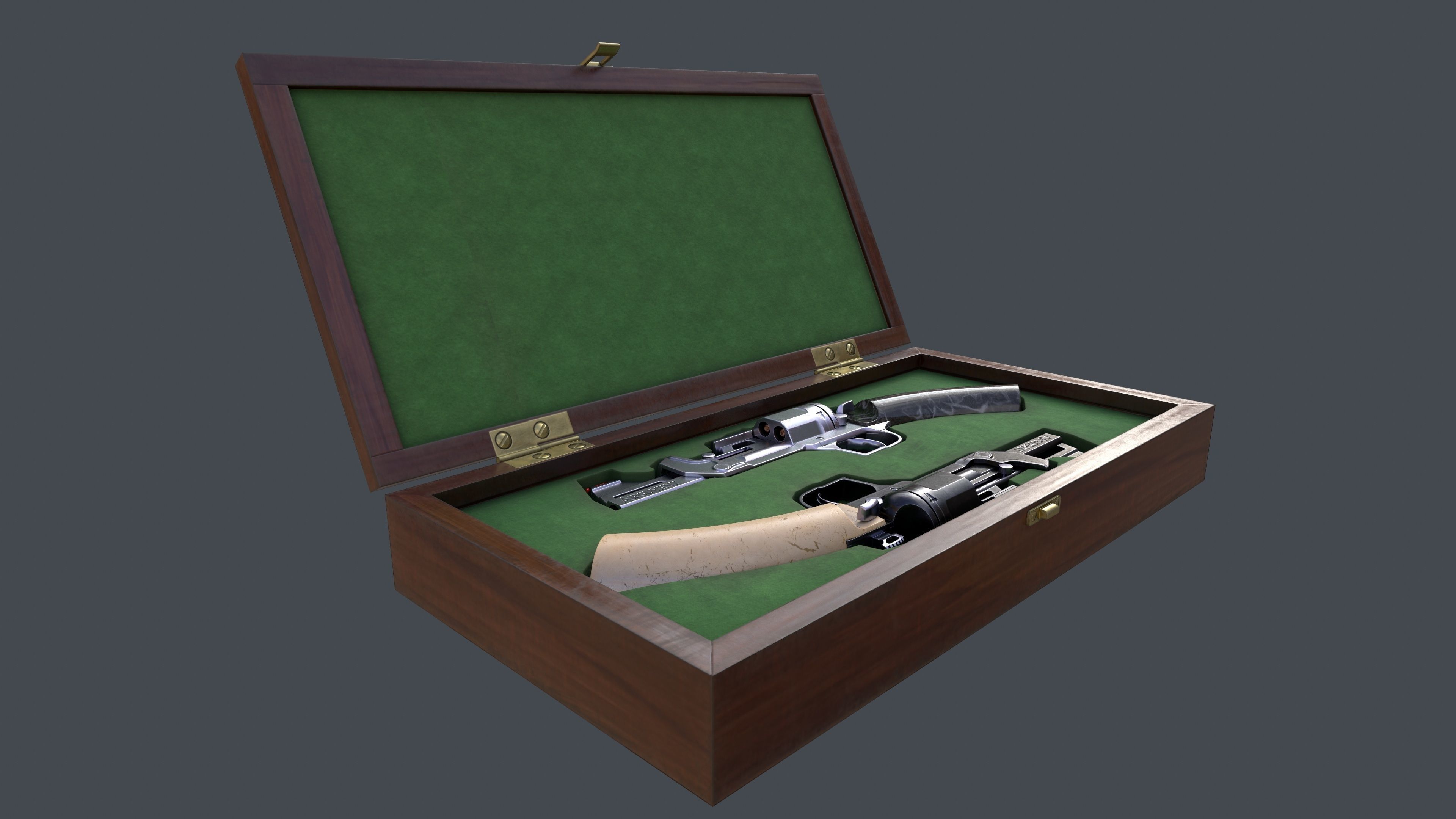 Concept Design Dueling Pair of Revolvers Argument Low-poly 3D model_5