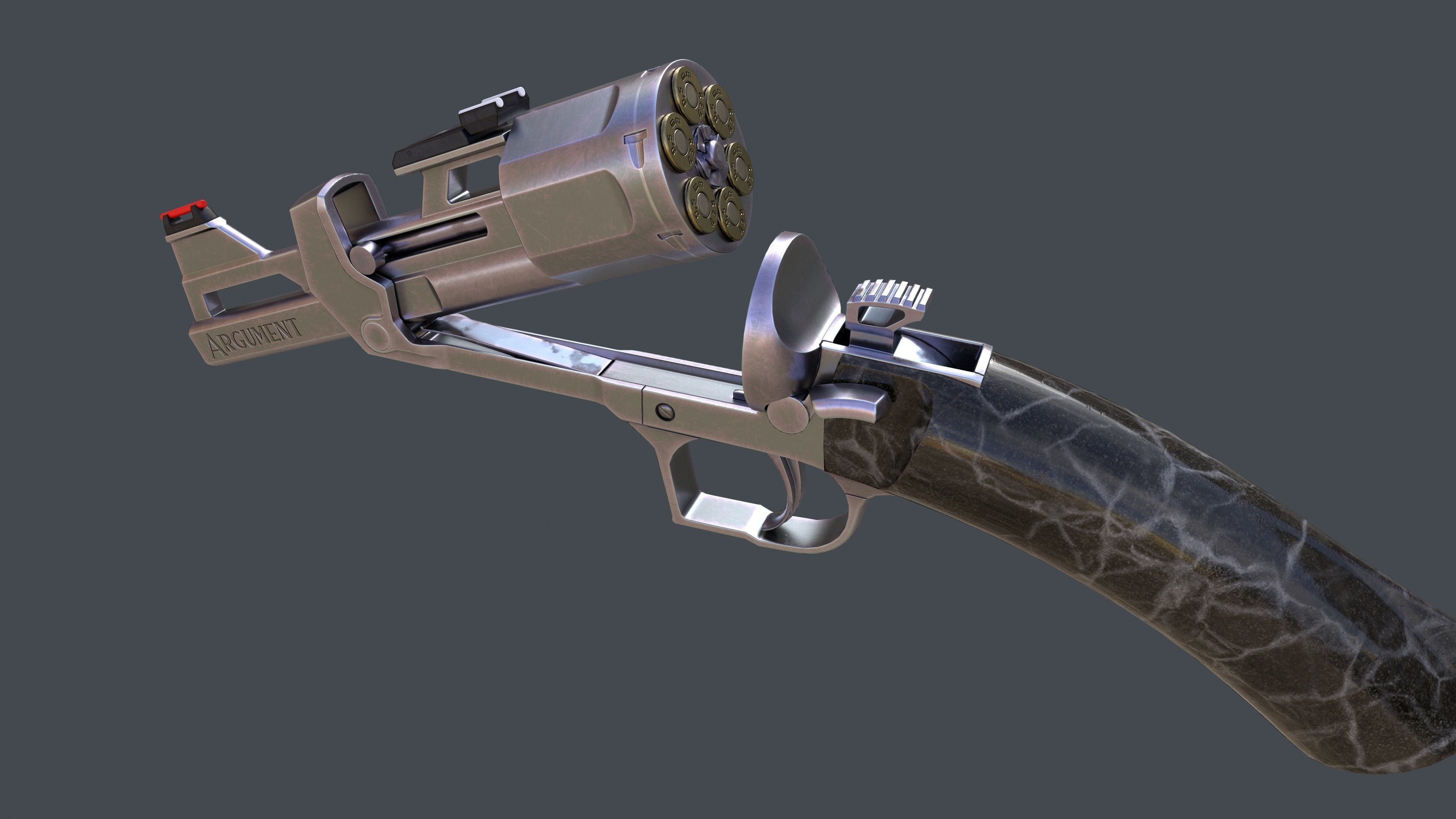 Concept Design Dueling Pair of Revolvers Argument Low-poly 3D model_19