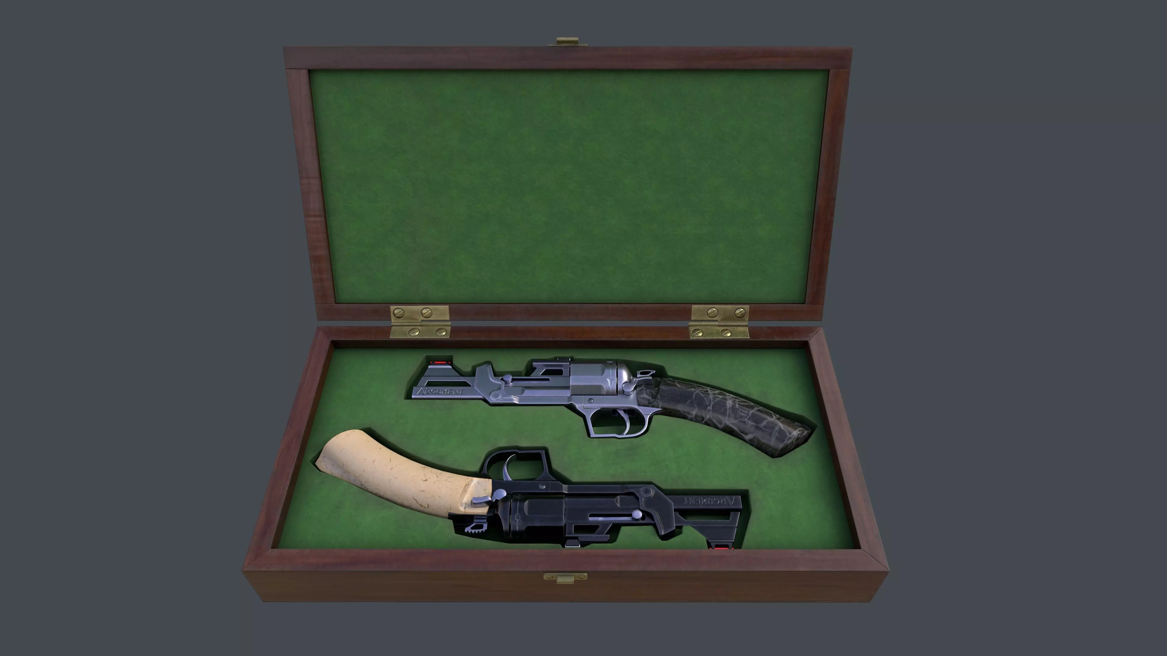 Concept Design Dueling Pair of Revolvers Argument Low-poly 3D model_0