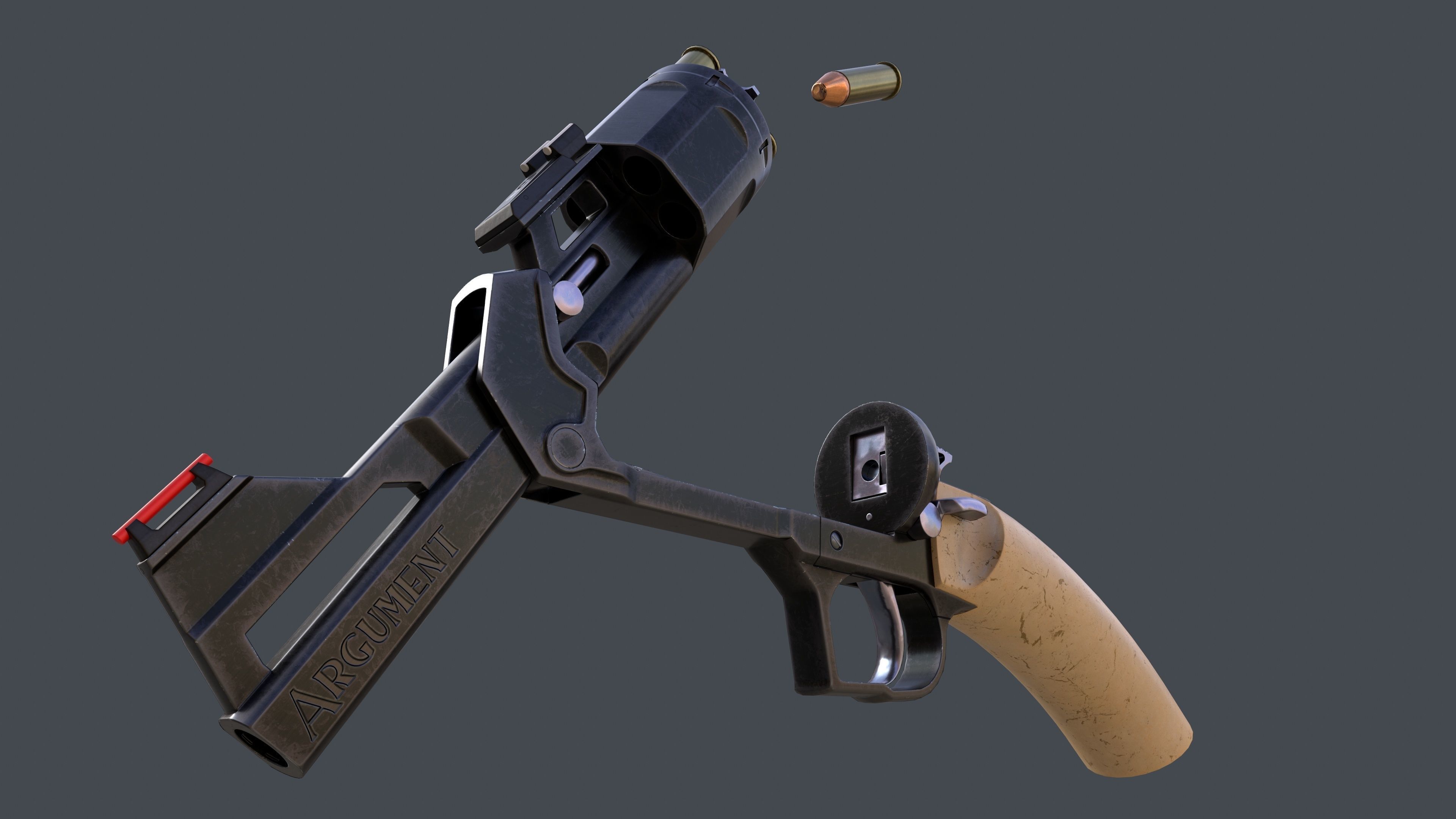 Concept Design Dueling Pair of Revolvers Argument Low-poly 3D model_24