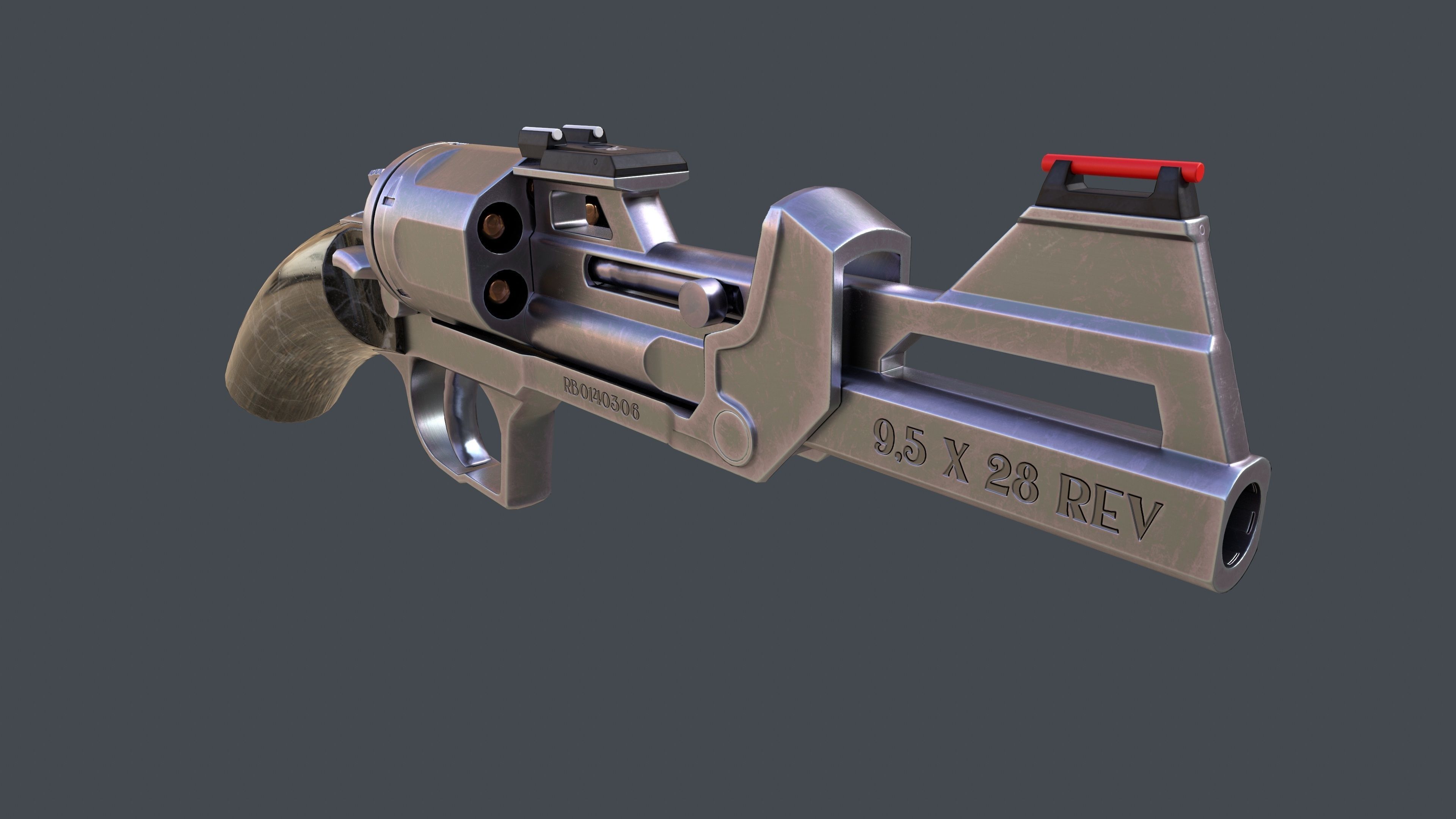 Concept Design Dueling Pair of Revolvers Argument Low-poly 3D model_15