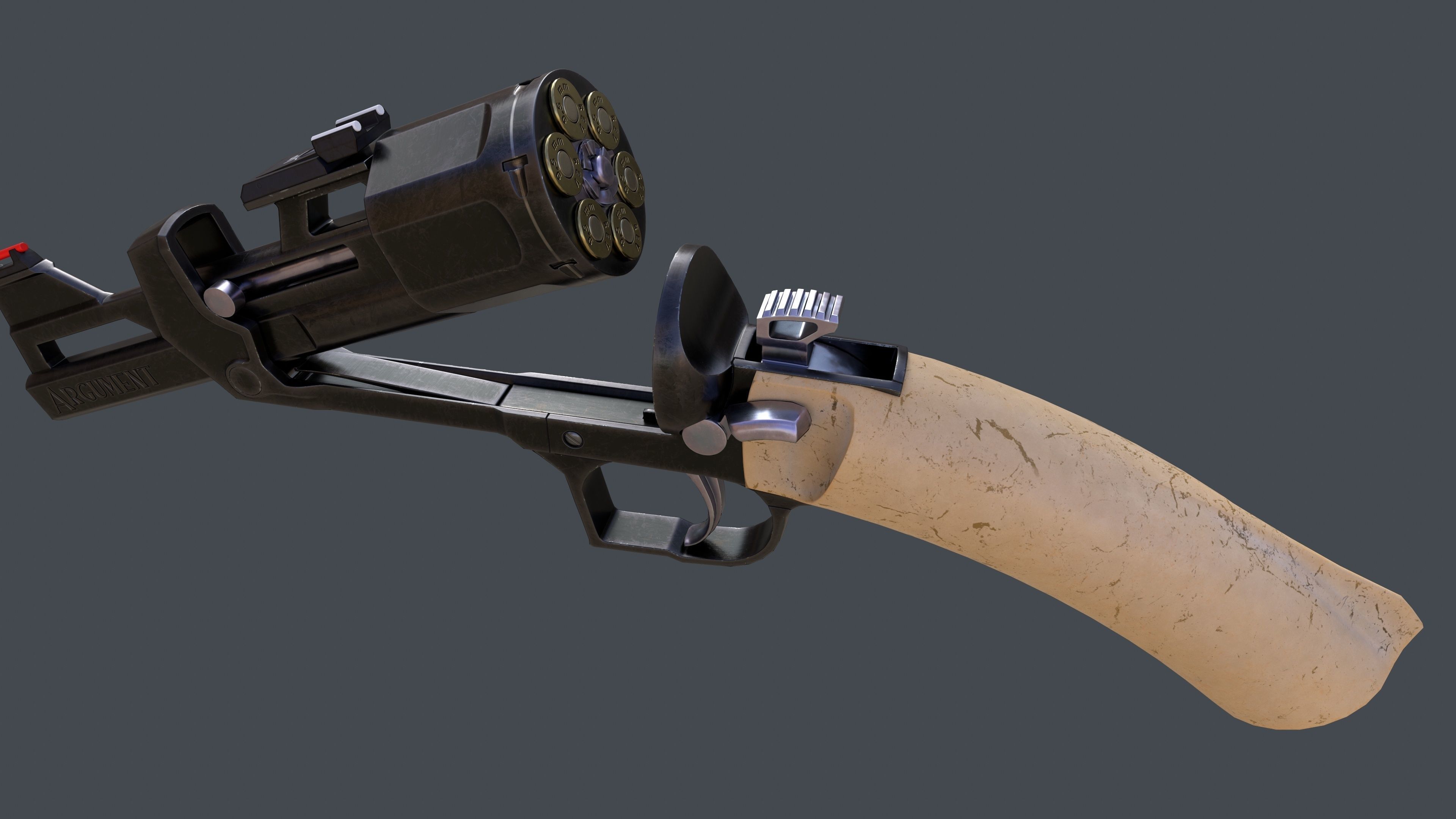 Concept Design Dueling Pair of Revolvers Argument Low-poly 3D model_22