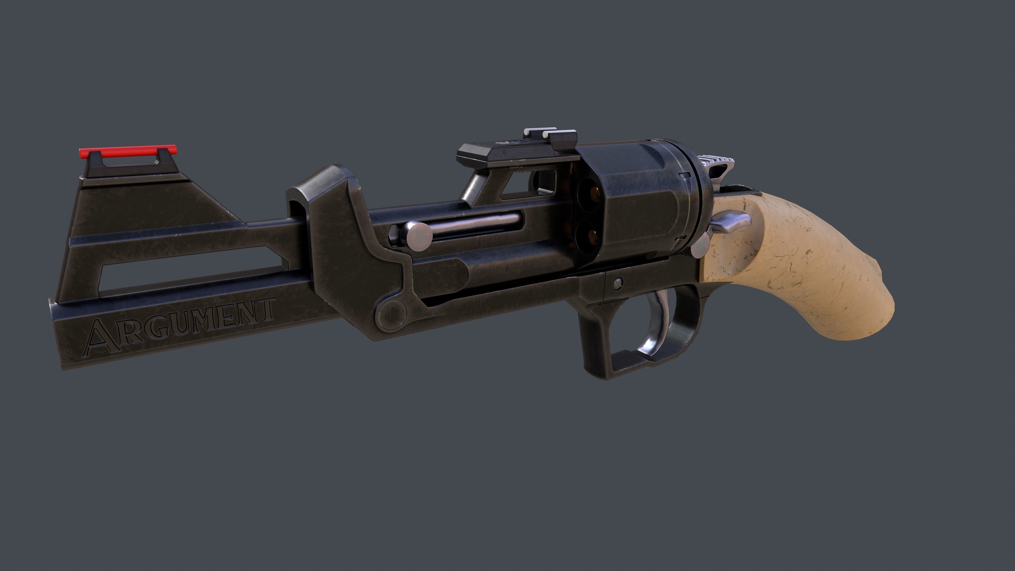 Concept Design Dueling Pair of Revolvers Argument Low-poly 3D model_21