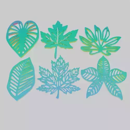 Autumn Maple Leaves Coaster Set 6 Pieces