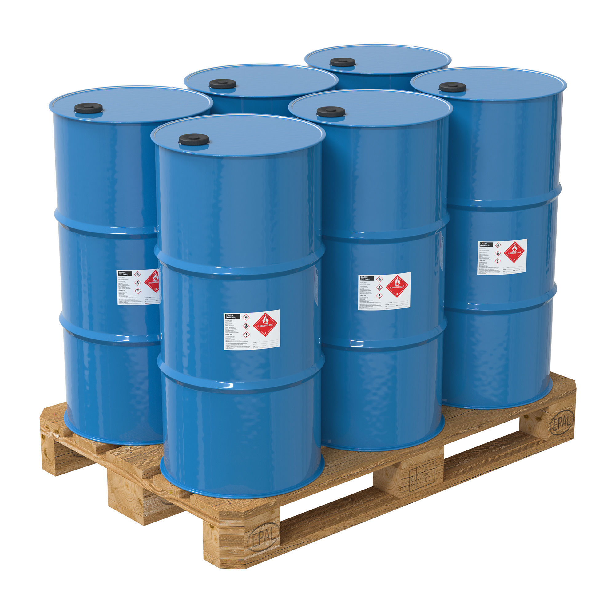 A set of pallets with different cargo and a trolley 3D model_2