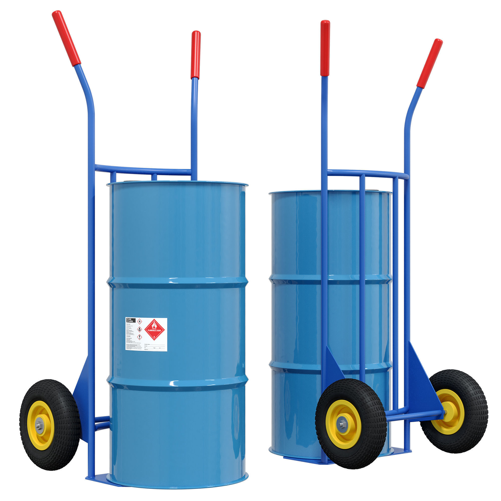 A set of pallets with different cargo and a trolley 3D model_3