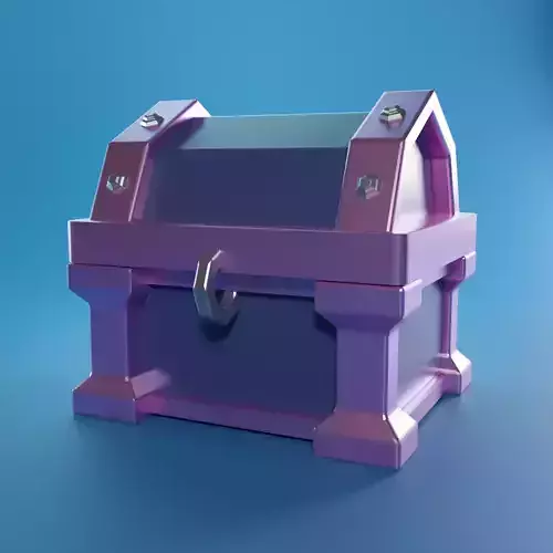 Low Poly Chest treasure Free low-poly 3D model