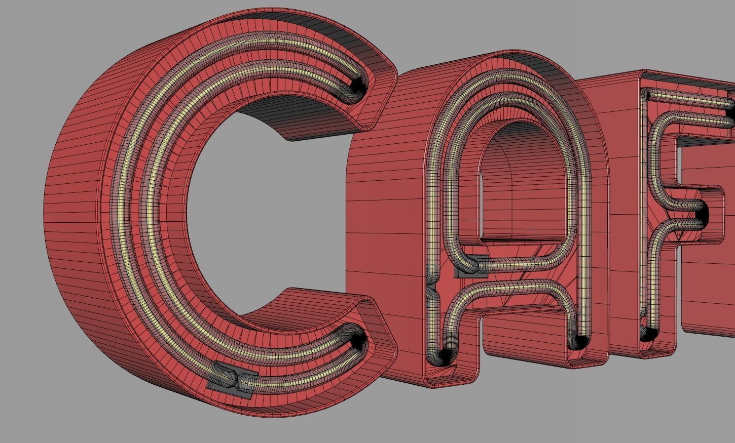 Cafe - Neon Sign 3D model_6