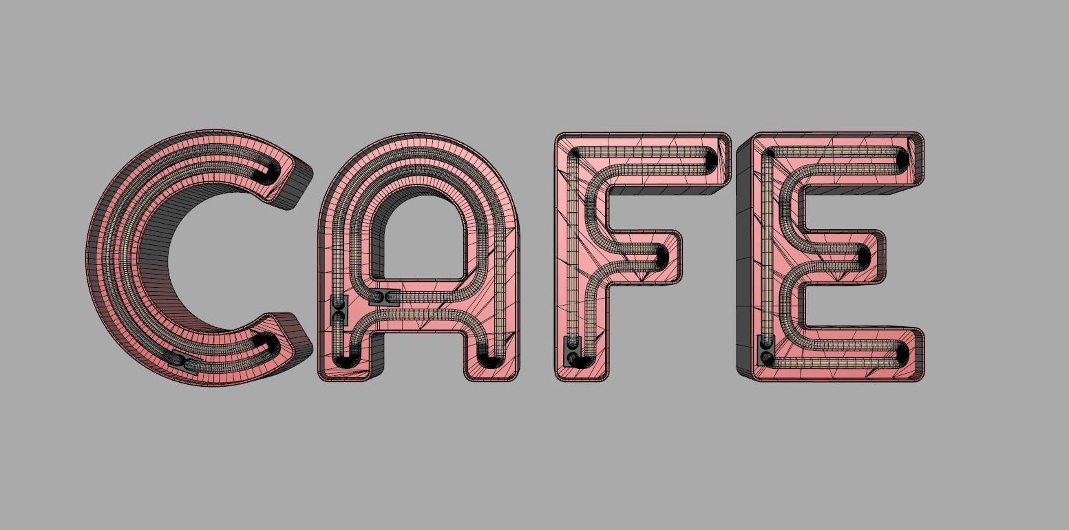 Cafe - Neon Sign 3D model_5