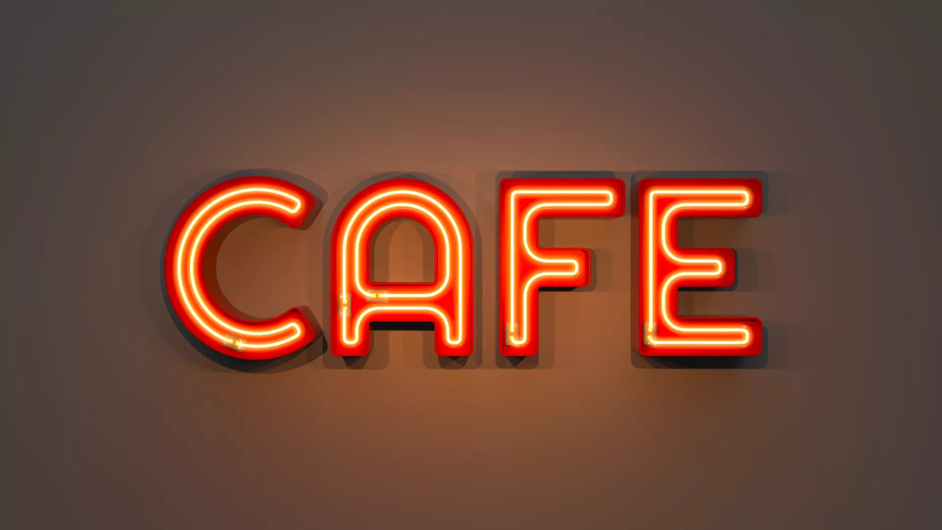 Cafe - Neon Sign 3D model_0