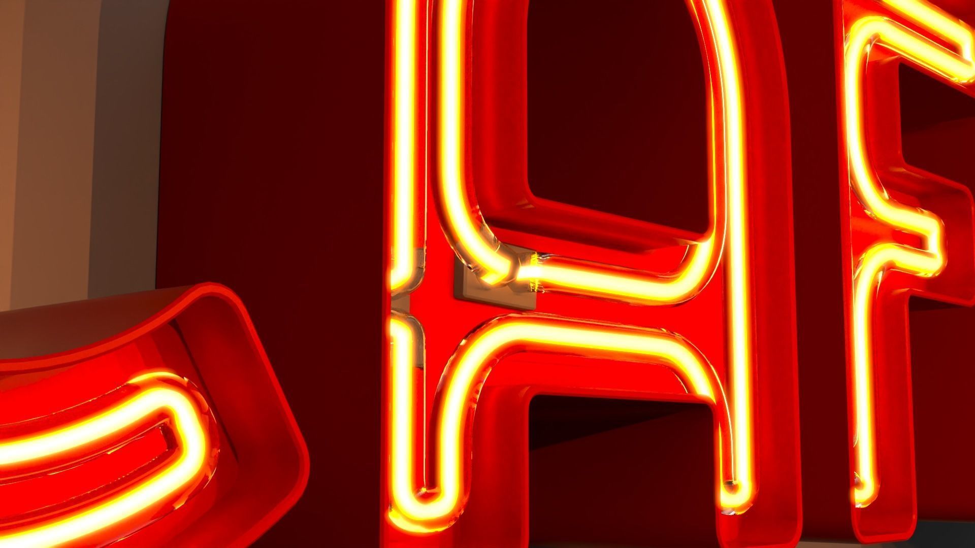 Cafe - Neon Sign 3D model_2