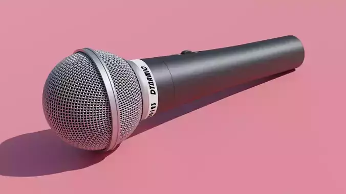 Microphone 3D model hair dryer