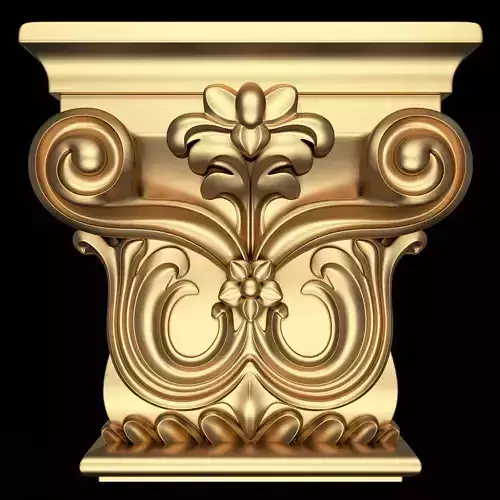 Carved Capital 07 Low-poly 3D model