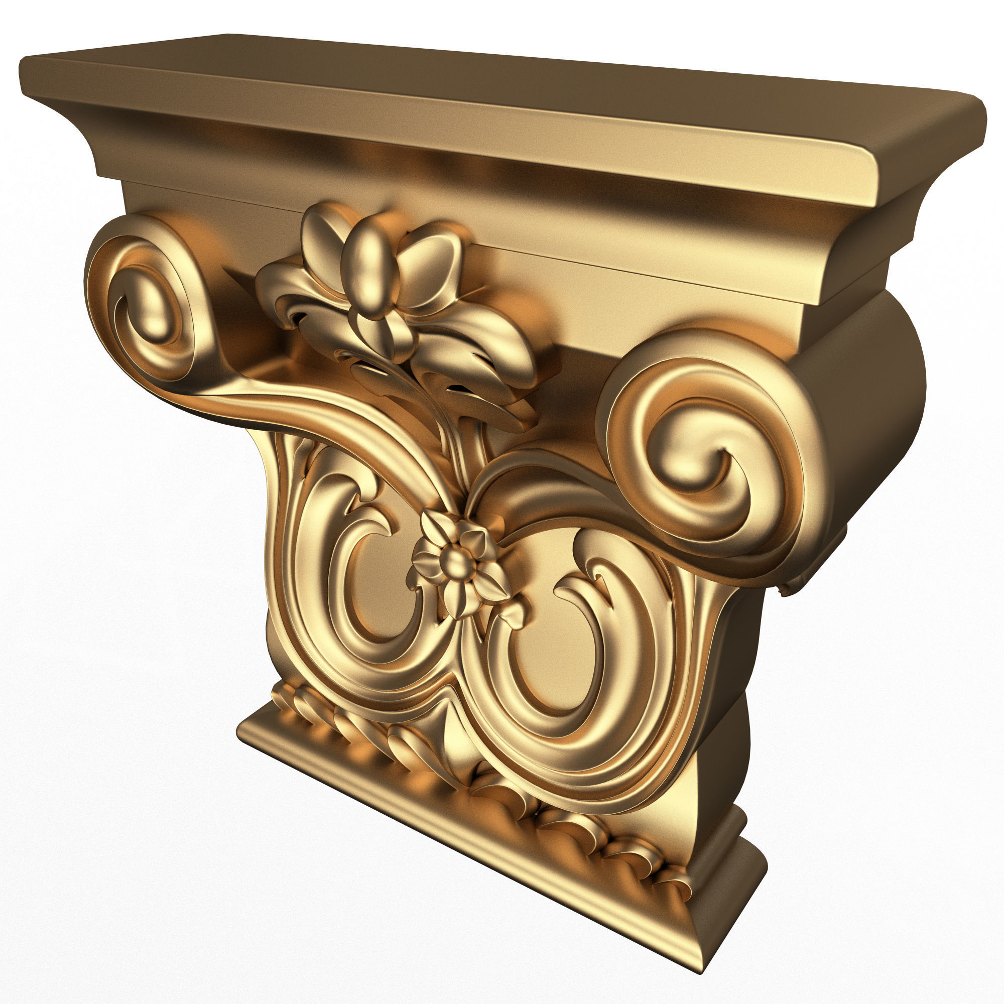 Carved Capital 07 Low-poly 3D model_2