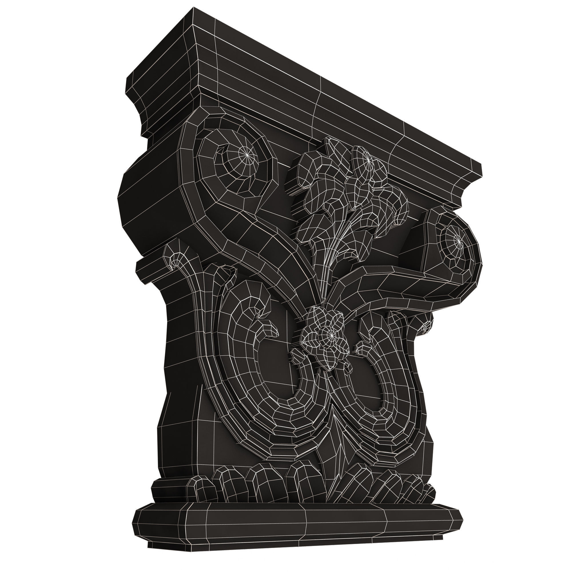 Carved Capital 07 Low-poly 3D model_15