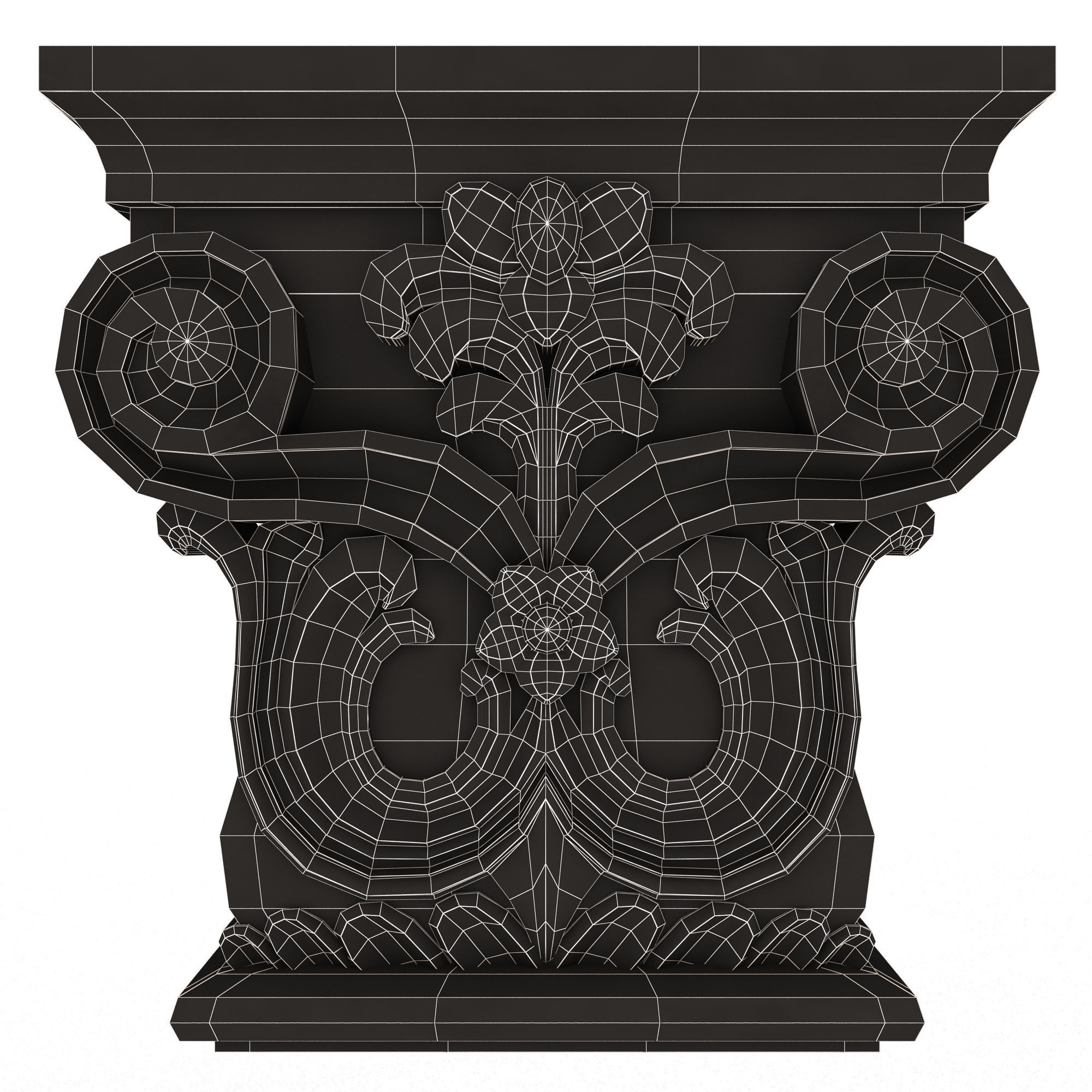 Carved Capital 07 Low-poly 3D model_12