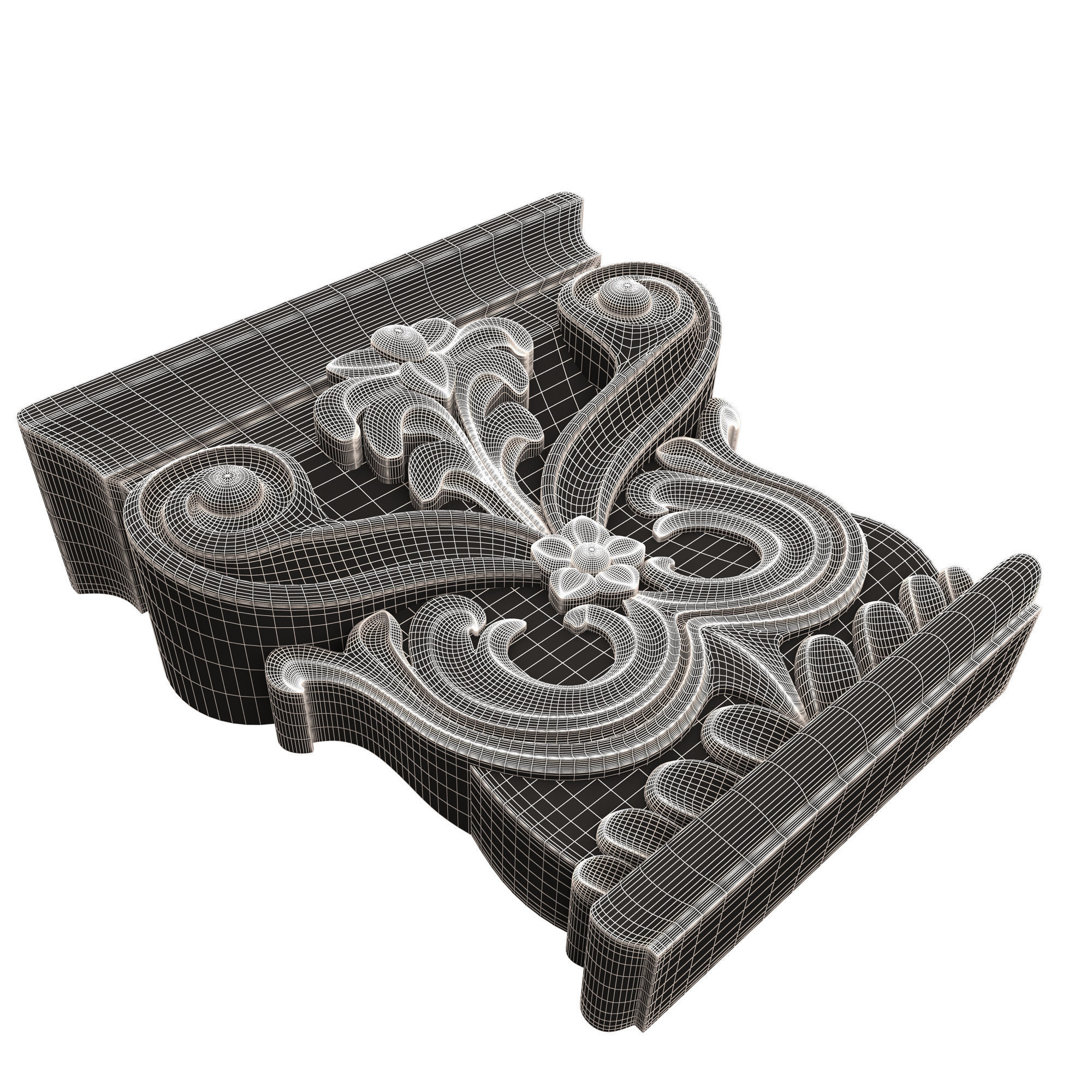 Carved Capital 07 Low-poly 3D model_11