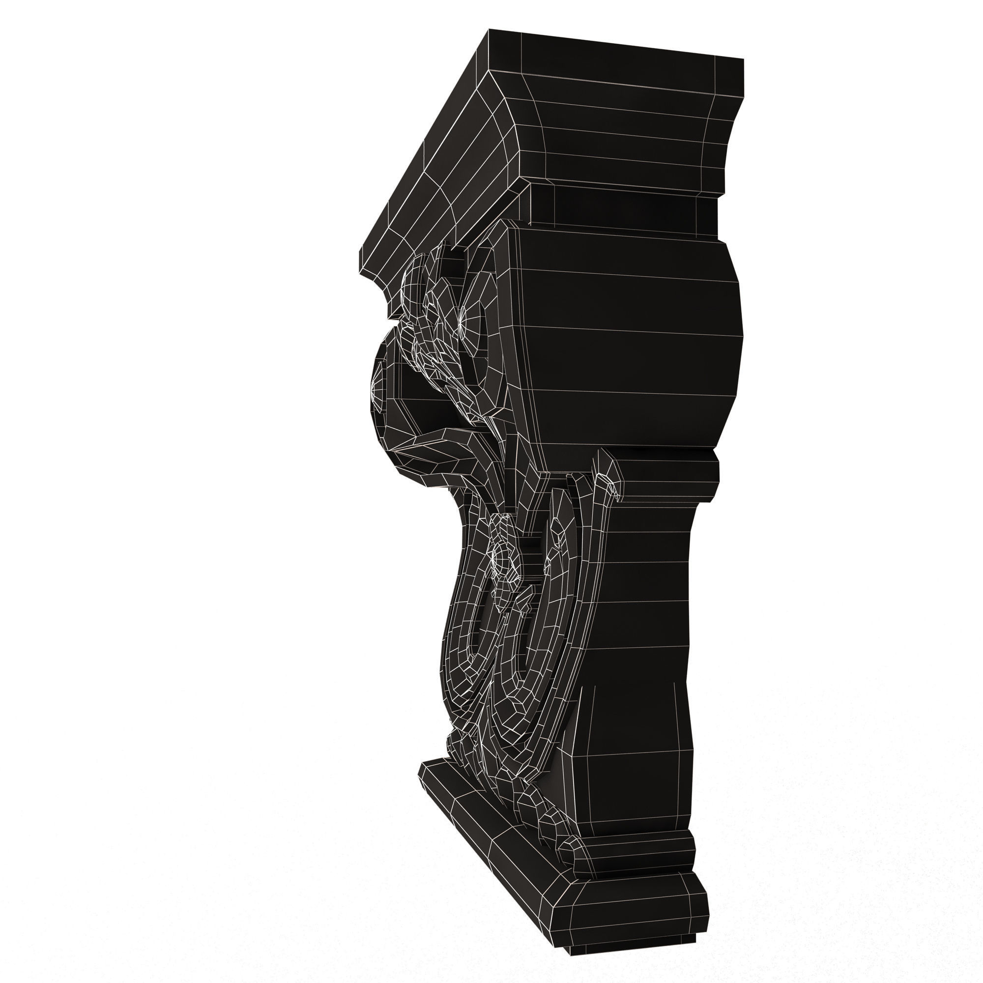 Carved Capital 07 Low-poly 3D model_16