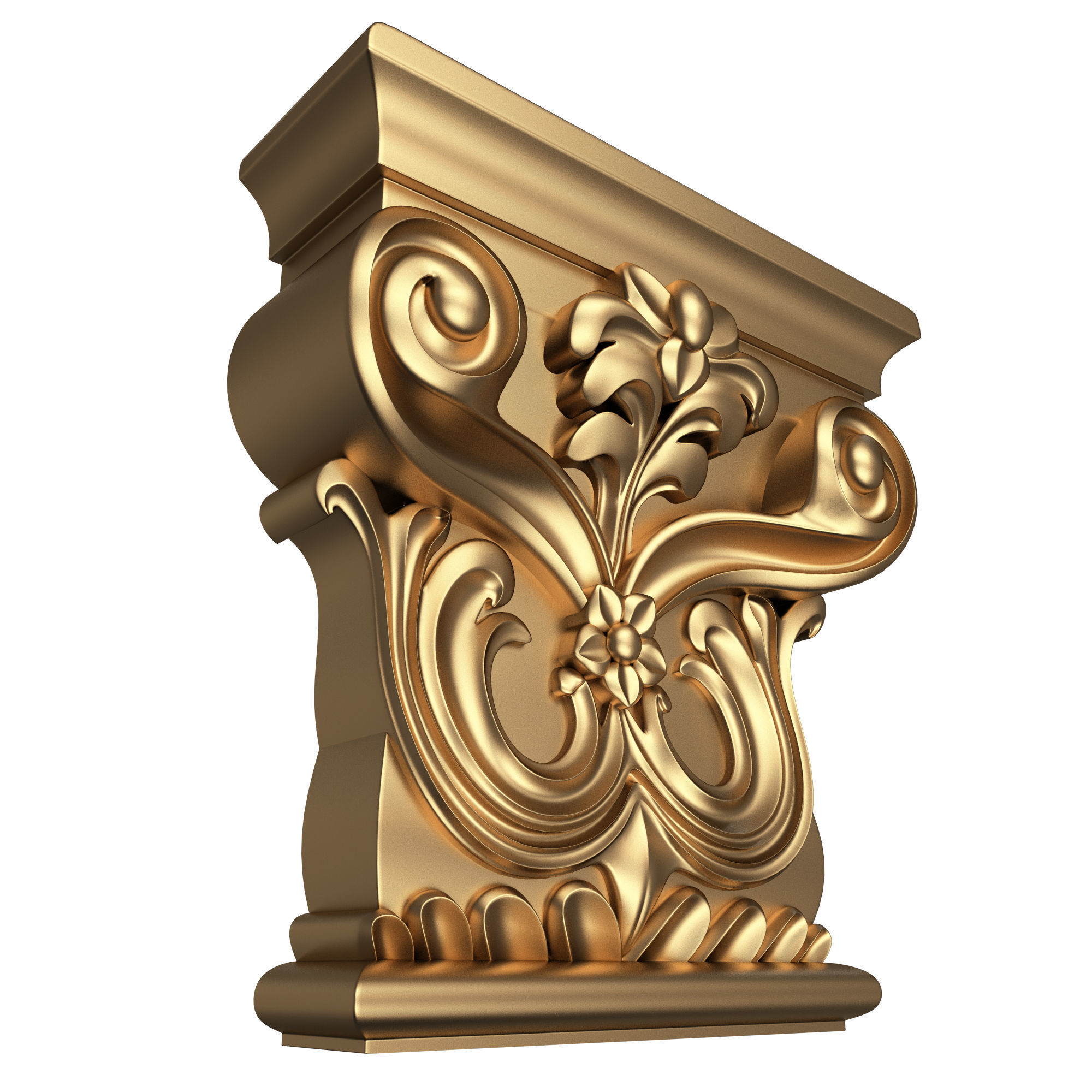 Carved Capital 07 Low-poly 3D model_3