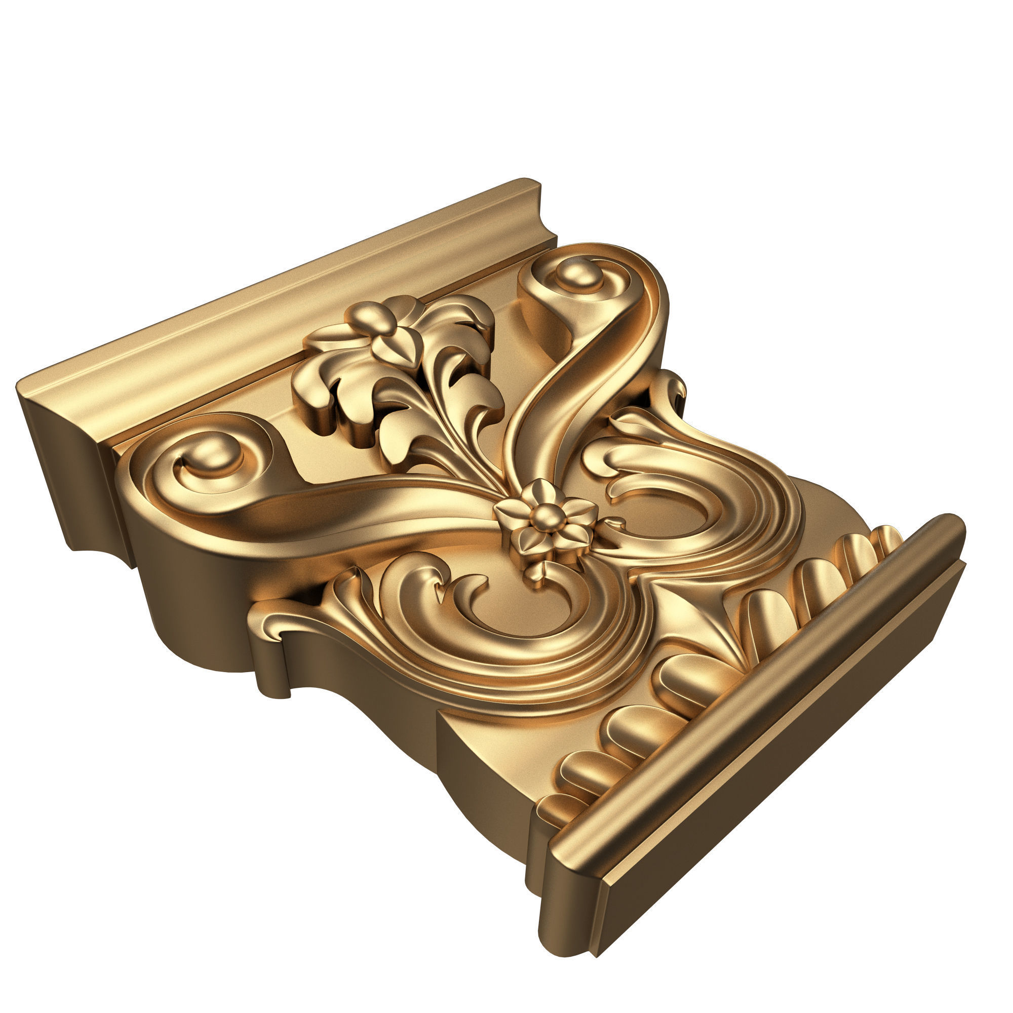 Carved Capital 07 Low-poly 3D model_5