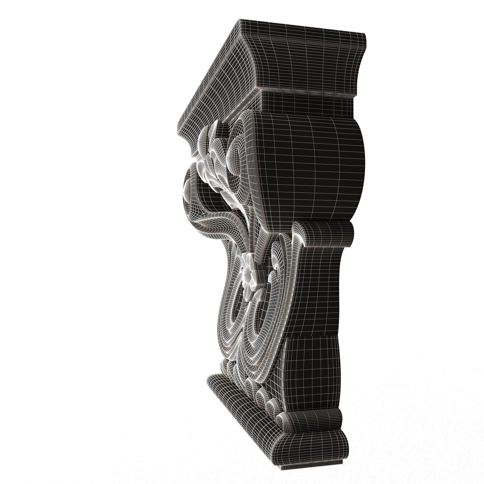 Carved Capital 07 Low-poly 3D model_10