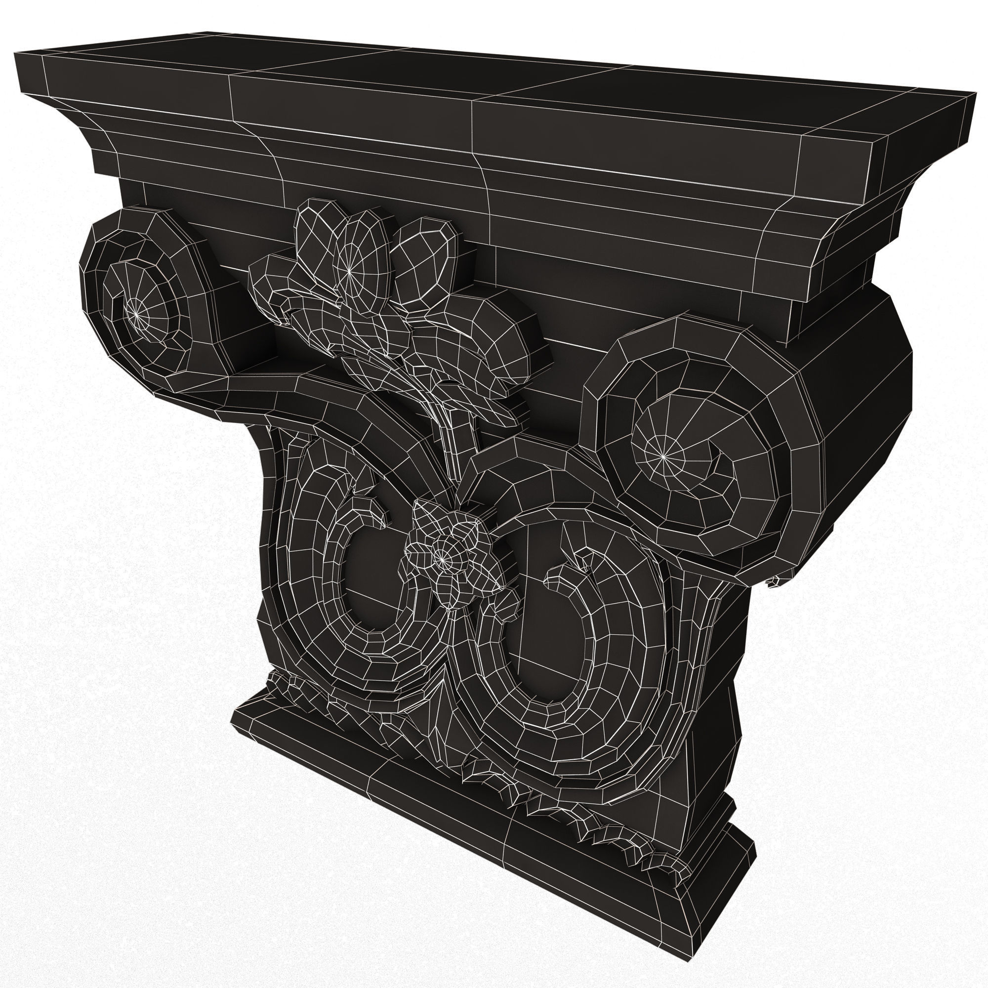 Carved Capital 07 Low-poly 3D model_14