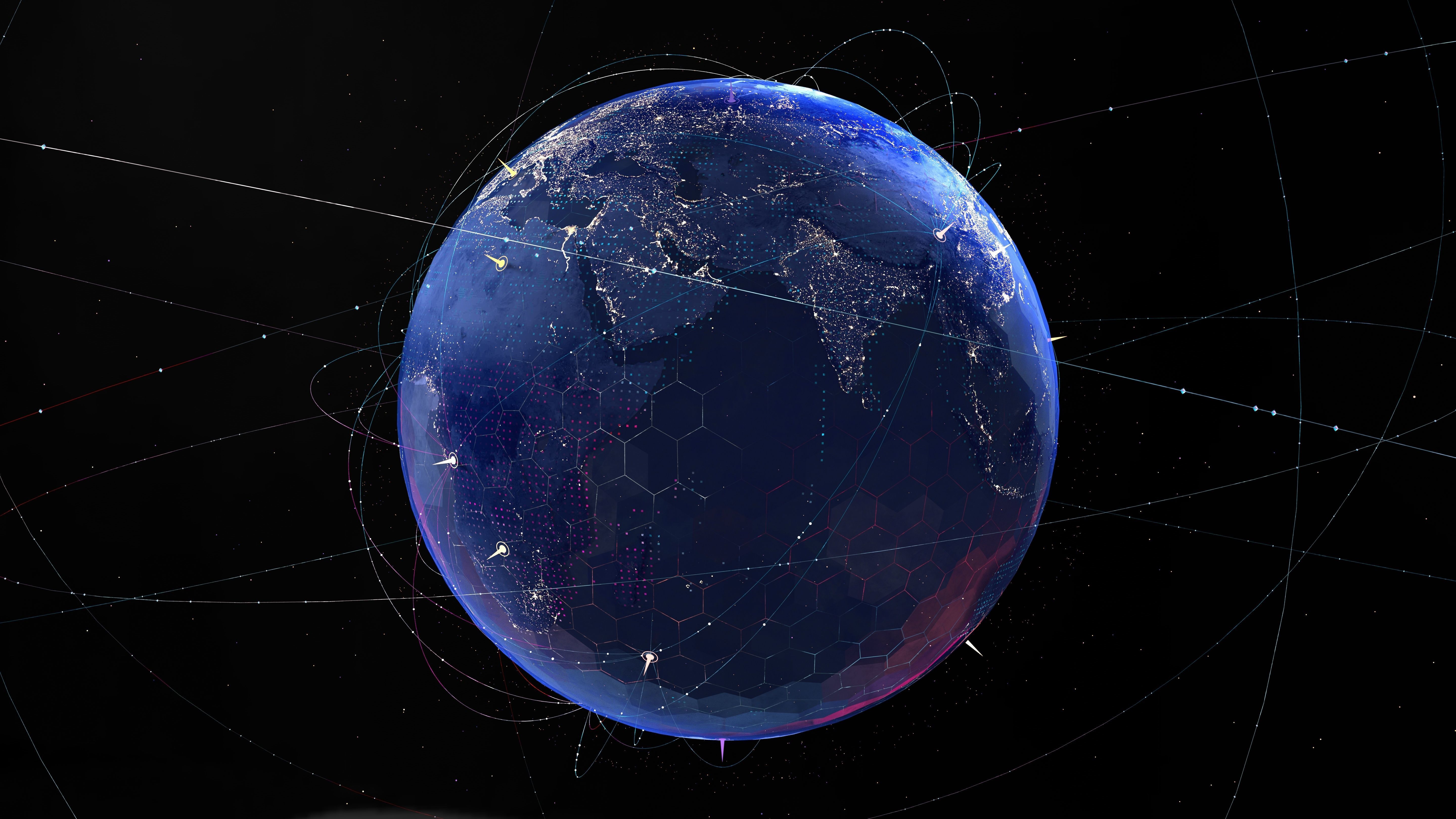 Animated High-Tech Earth 3D model_6