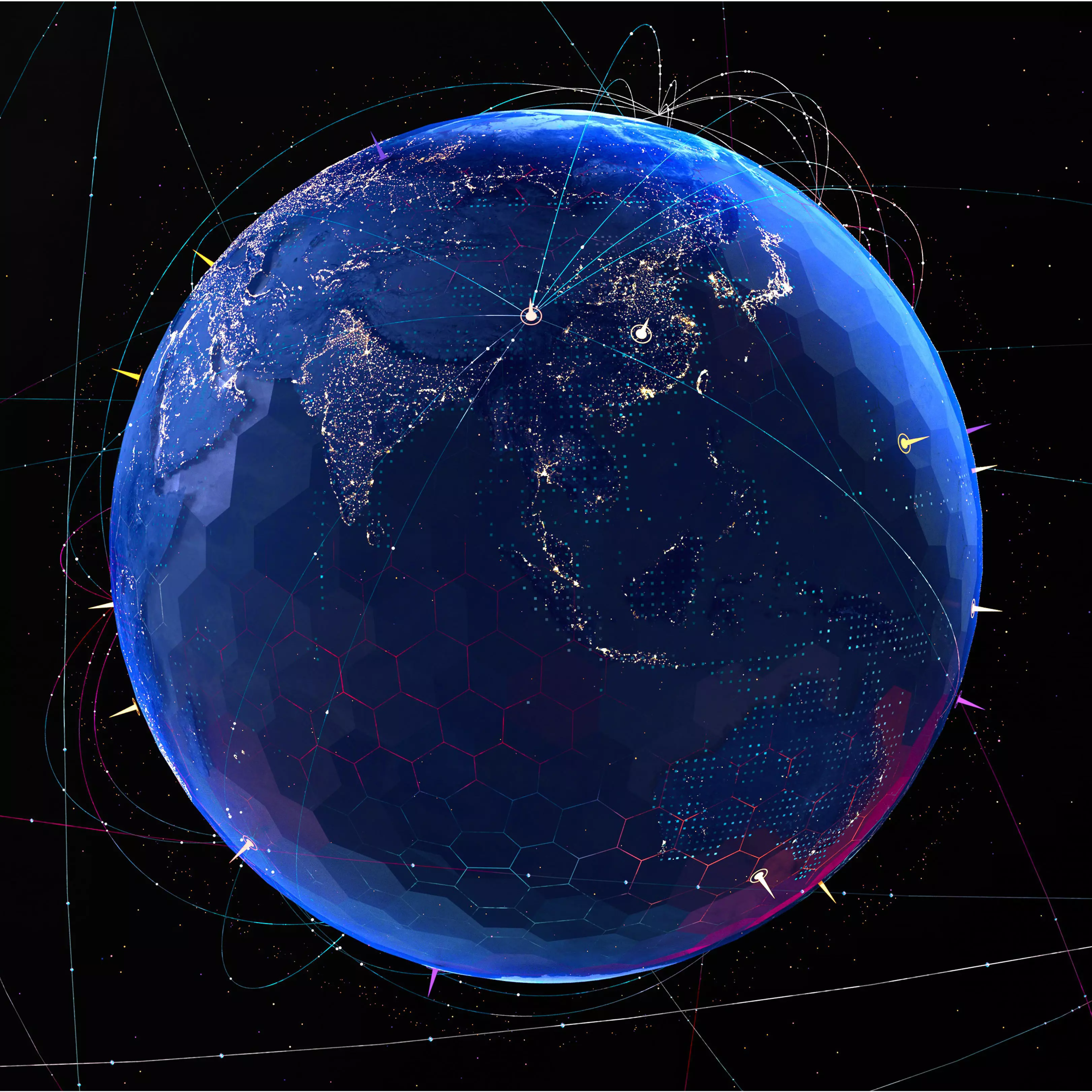 Animated High-Tech Earth 3D model_0