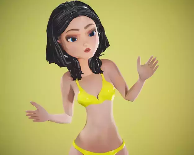 cartoon rigged girl