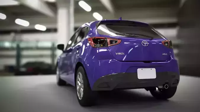 2020 Toyota Yaris XLE 3D Model Animation Rig